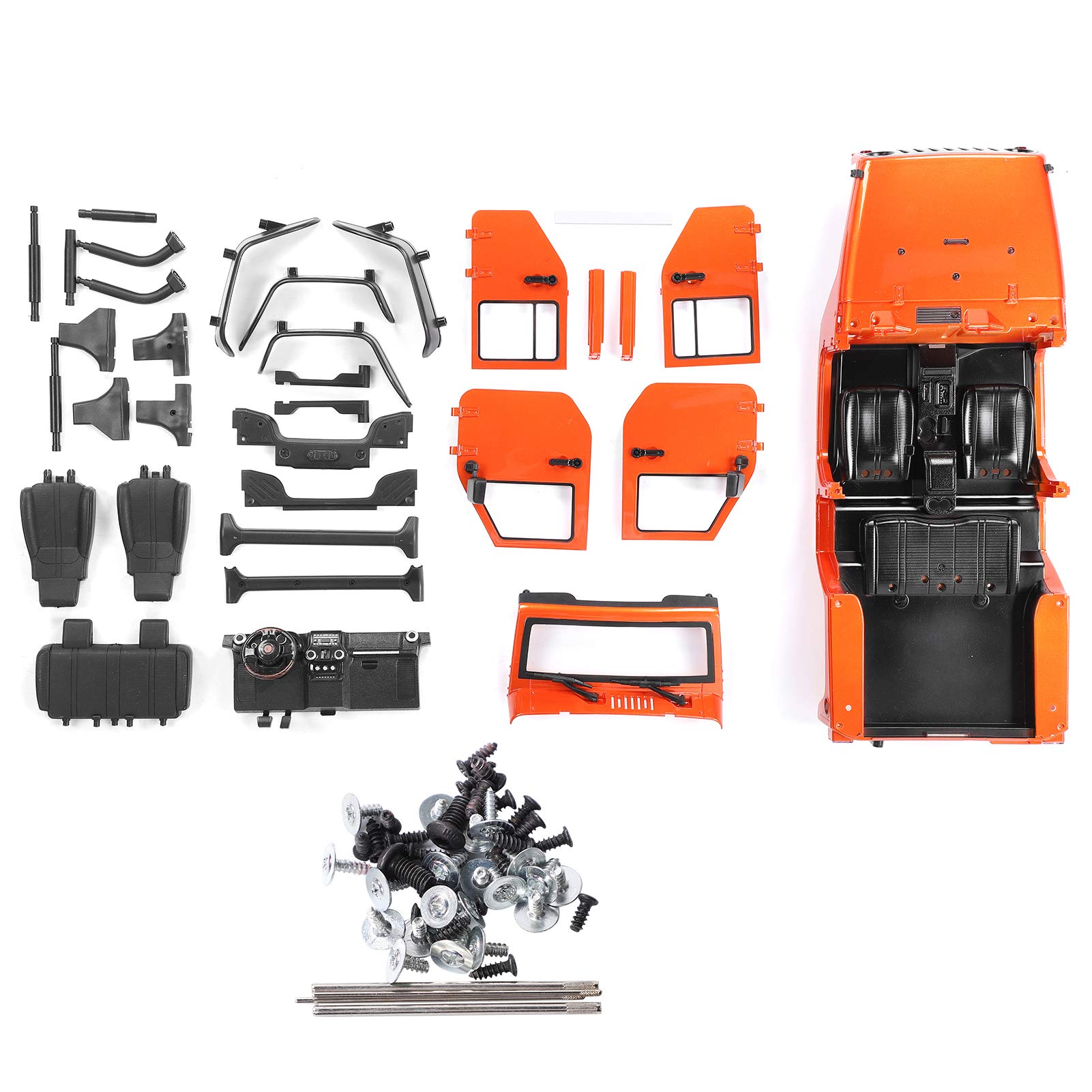 Junlucki 313mm Wheelbase 17.91'' ABS RC Car Body Shell, Anti-Collision Orange Accessory for RC Toy Models, Perfect for Off-Road Racing and Drift Tracks