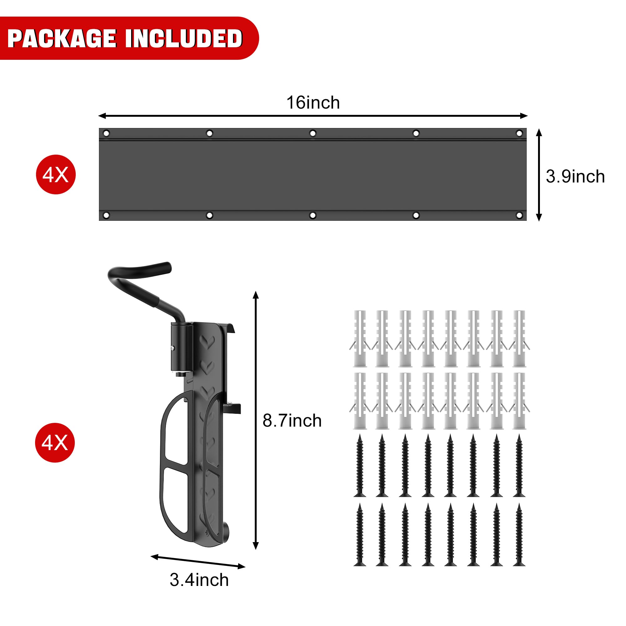 Ultrawall Adjustable Swivel Bike Storage Rack - Wall Mounted Vertical Bicycle Hanger for Garage & Indoor Use - Space Saving Bike Holder for Home, Apartment, and Small Spaces