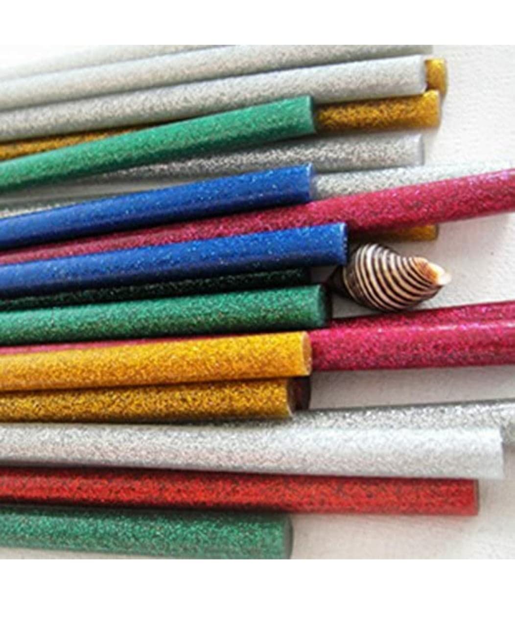 V-TEC 7MM Thin Hot Melt Glue Sticks - 12 Pack Glitter & Transparent DIY Craft Glue for 20W Glue Gun - Perfect for Scrapbooking, Home Decor, Jewelry Making and School Projects