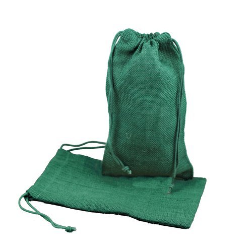 Premium Burlap Gift Bags with Drawstring - 5x7 Inch Hessian Jute Favor Pouches for Jewelry, Wedding Favors & Holiday Gifts (Dark Green) - Perfect for Christmas, Birthday, Thanksgiving & Party Favors
