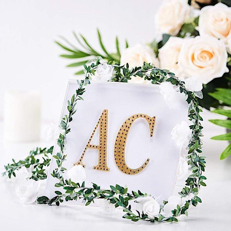 4 Inch Tall Self-Adhesive Rhinestone Letter Stickers - Gold Gem Decals for DIY Crafts, Scrapbooking & Home Decor