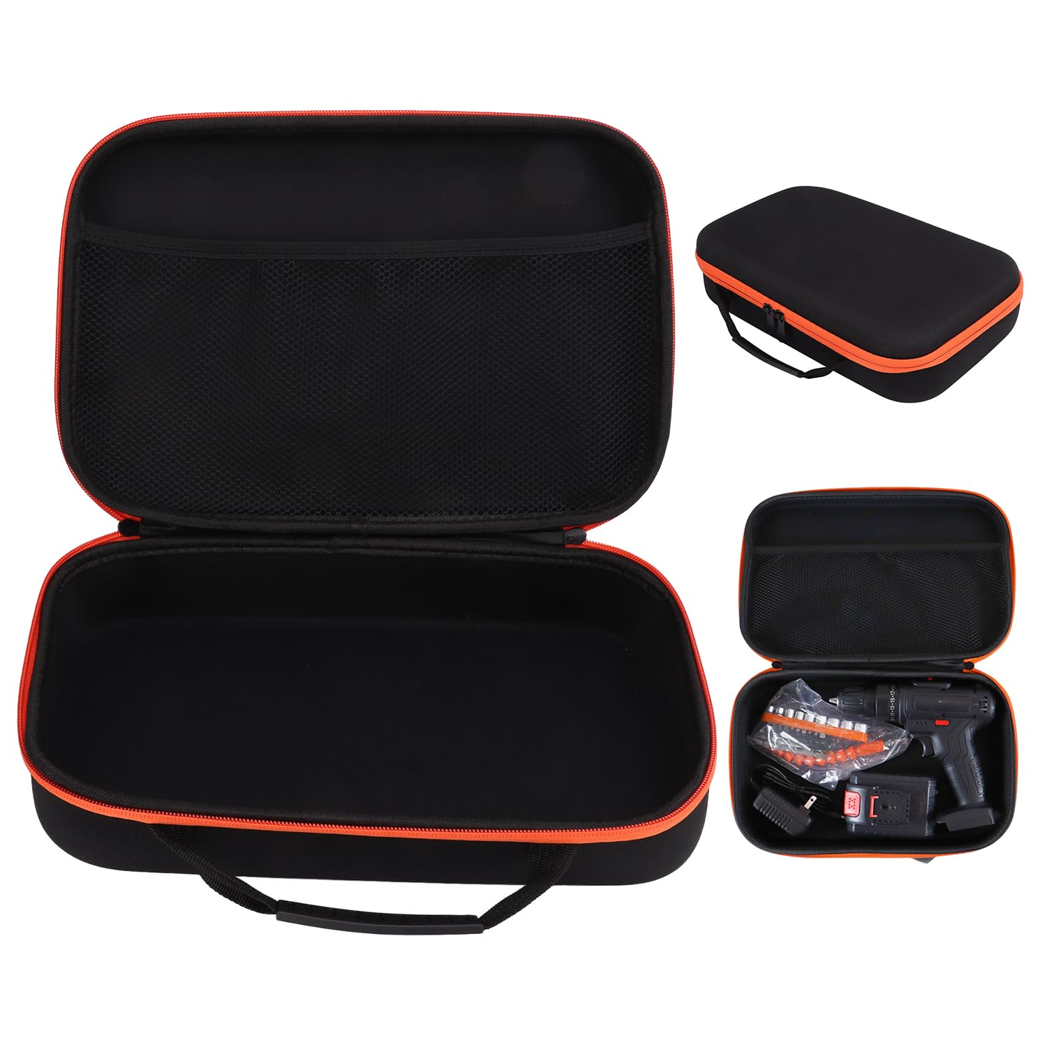 Durable 12.6x8.7 Inch Oxford Cloth Drill Tool Bag - Portable Electric Grinder Storage Case with Handle & Zipper Pouch - Fits Drill, Pliers, Wrench, Screwdriver - Perfect for Electricians, DIY Projects & Workshop Organization