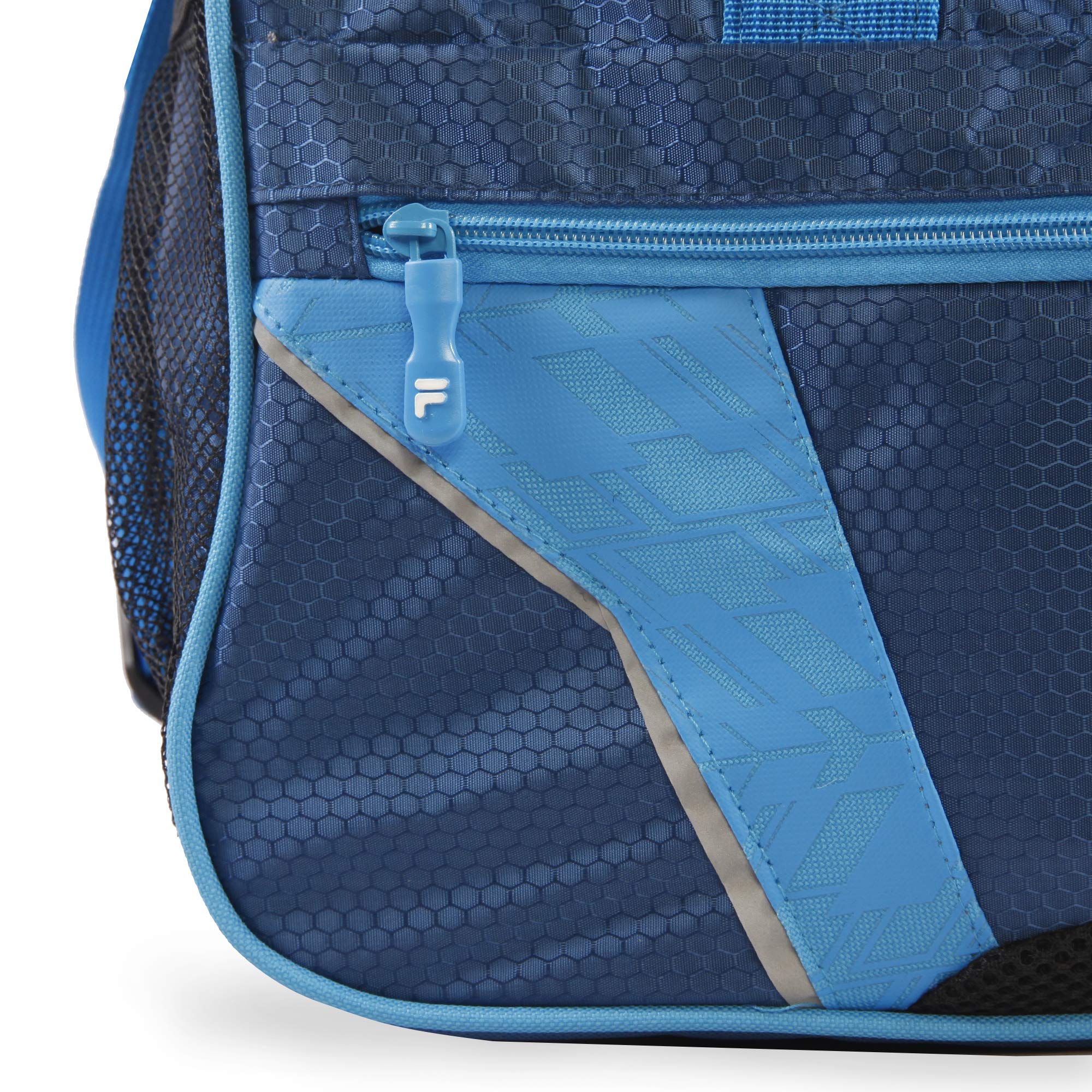 Fila Drone SM Travel Gym Sport Duffel Bag - Water-Resistant Nylon Carryall for Men & Women - Perfect for Gym, Workout, Travel & Sports - Navy/Blue, One Size