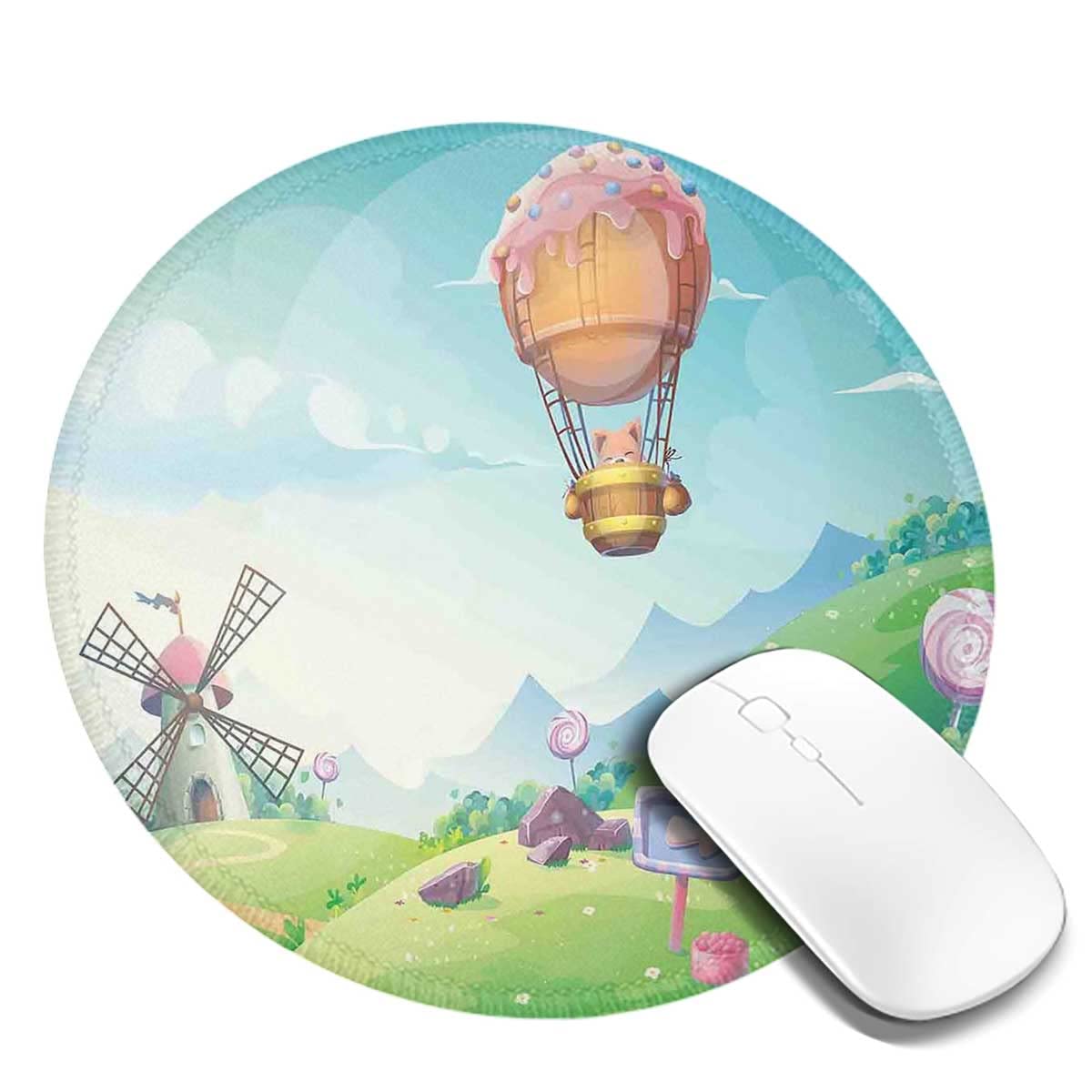 **Non-Slip Round Mouse Pad for Laptop & Computer - 7.9x7.9 Inches, 2-Pack with Cute Candy House & Lollipop Design - Perfect for Office, Gaming & Home Workspace**