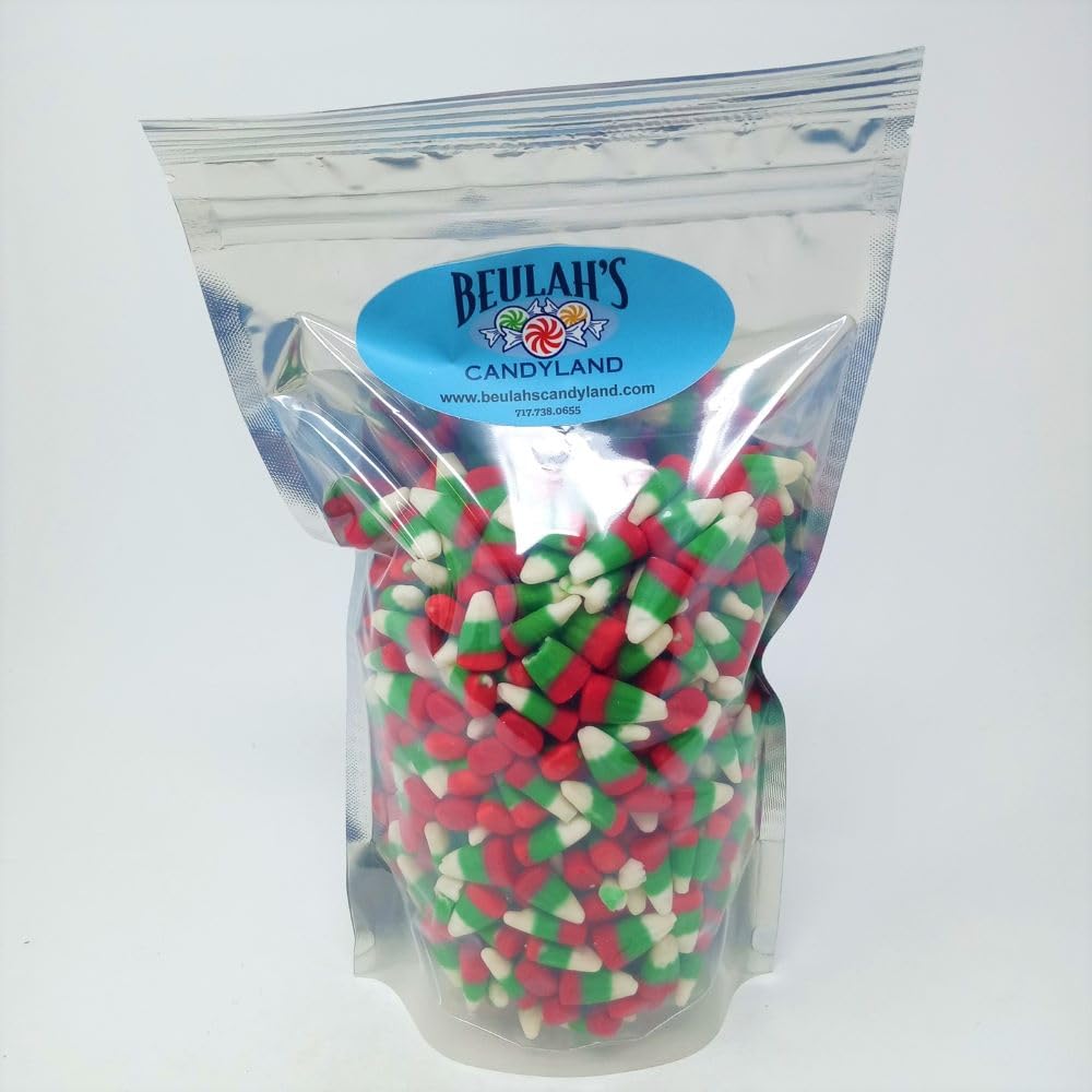 Beulah's Christmas Candy Corn - 2 Pound Bag (480 Pieces) | Bulk Holiday Candy for Parties, Gifts & Stocking Stuffers | Festive Halloween & Christmas Treats