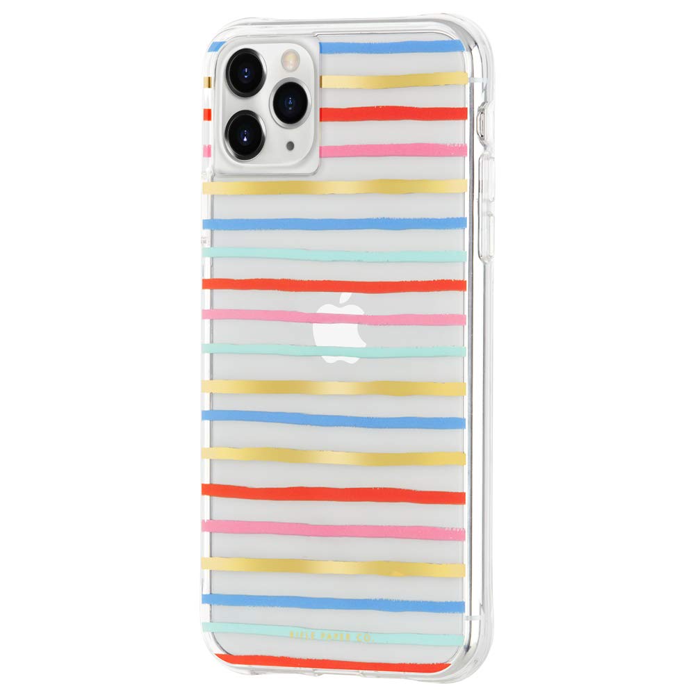 RIFLE PAPER CO. iPhone 11 Pro Max Case with Gold Foil Accents for 6.5 Inch - Happy Stripes Design - Stylish Protective Cover for Everyday Use & Gift Giving