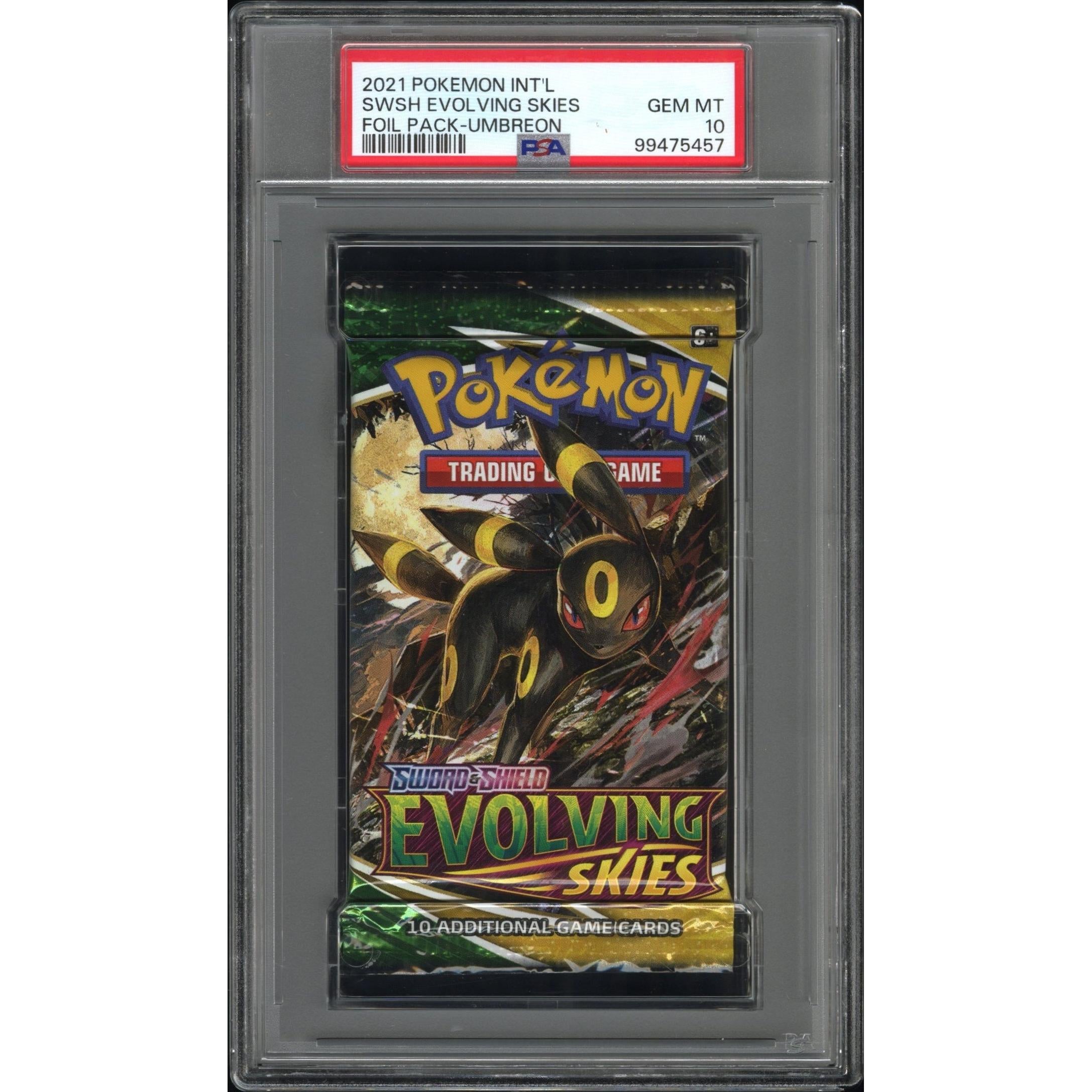 2021 Pokemon Evolving Skies Booster Pack - Umbreon PSA 10 Graded Card | Rare Collectible Trading Card for Pokemon TCG Players & Collectors | Perfect for Gaming, Investing & Display