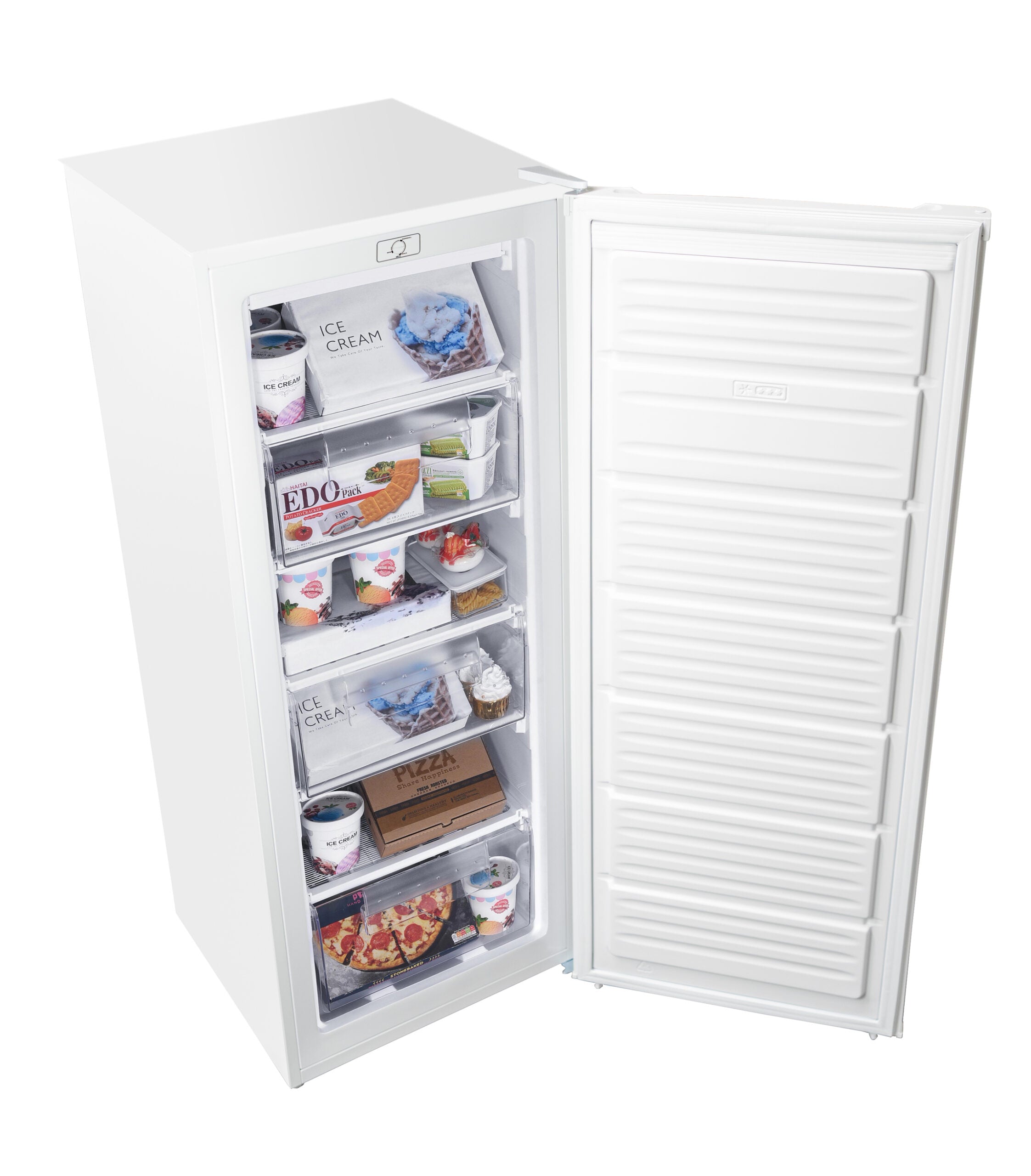 Danby DUFM060B2WDB 6.0 cu ft White Upright Freezer - Compact Deep Freeze for Home, Garage & Basement Storage - Energy Efficient Appliance for Frozen Food & Meal Prep