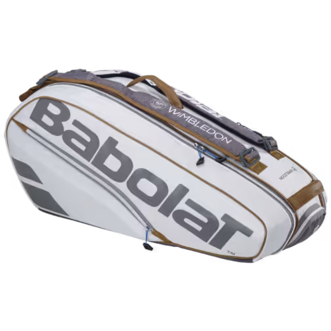 Babolat RH X6 Pure Wimbledon Tennis Bag - White | Durable Tennis Gear for Tournaments & Practice