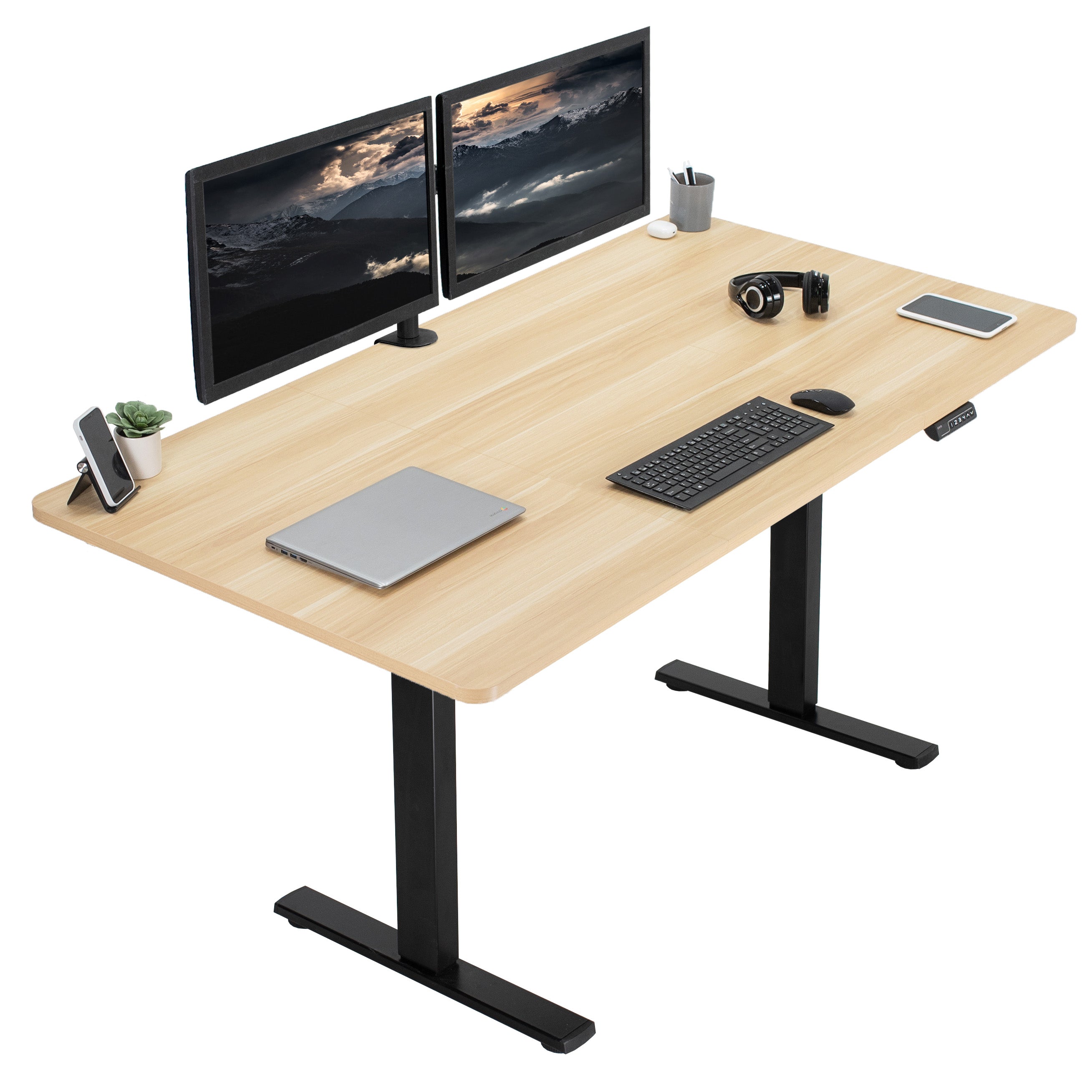 1B Split Top Series Single Motor Electric Standing Desk with Push Button Memory Controller - Perfect for Home Office, Gaming & Study Workspace