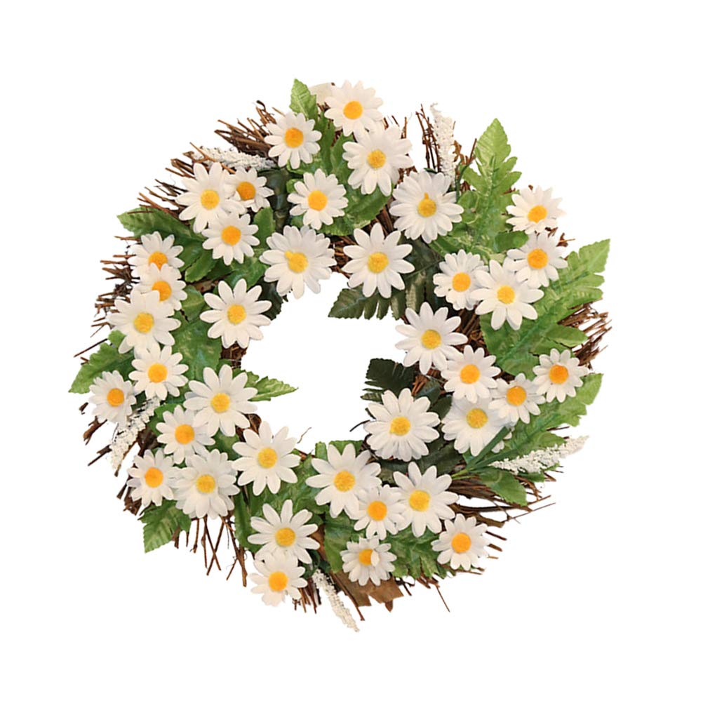 1 Pc Artificial Heronsbill Wreath - Realistic Green Leaf Flower Rattan Hoop for Door Wall Decor - Perfect for Wedding, Home, Party & Seasonal Decoration