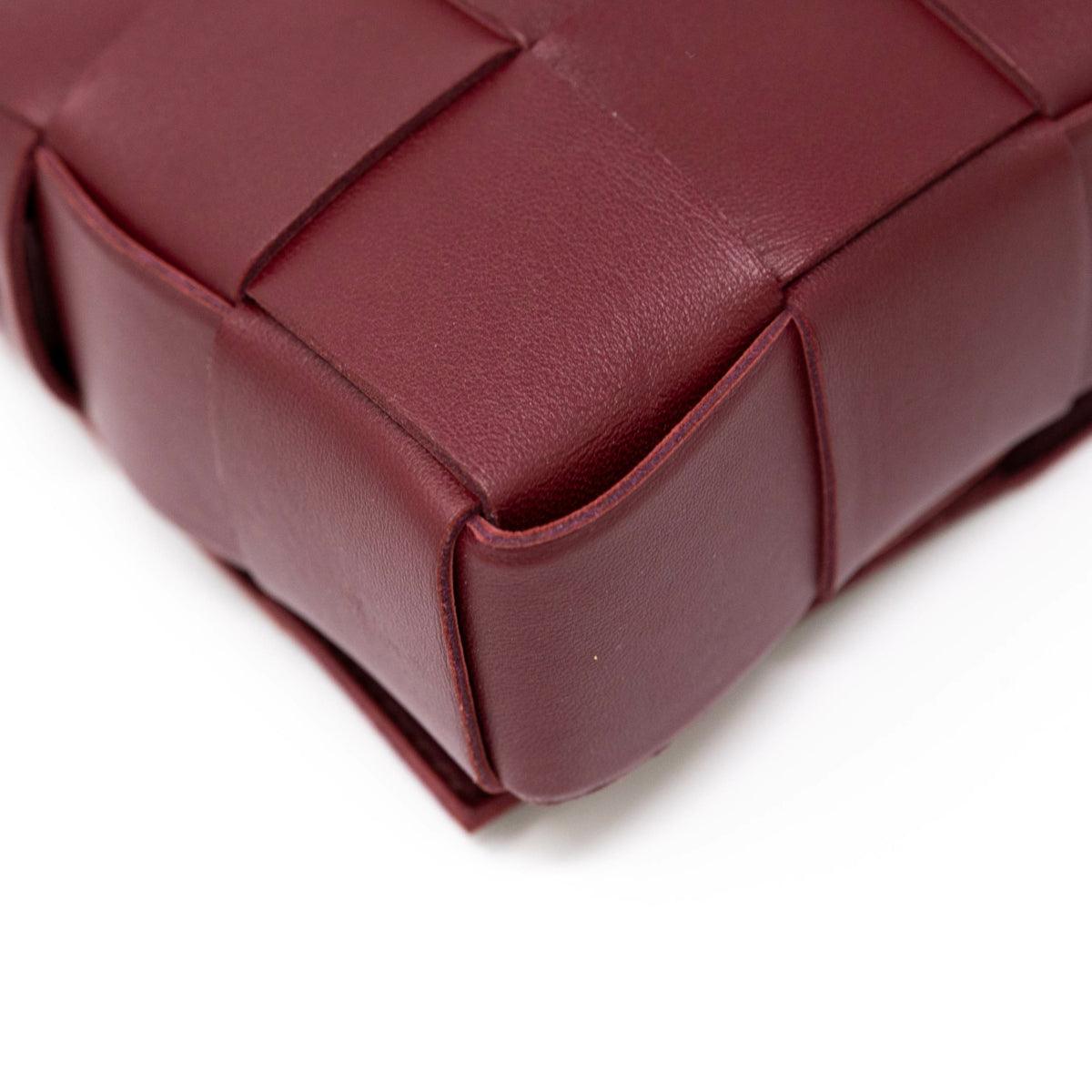 Bottega Veneta Burgundy Cassette Crossbody Bag - Luxury Leather Shoulder Purse for Women, Perfect for Date Night & Evening Events