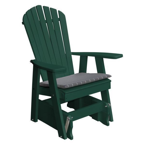 A & L Furniture Poly Adirondack Gliding Chair - Outdoor Patio Rocking Chair with Weather-Resistant Polyethylene - Perfect for Garden, Deck, and Poolside Relaxation
