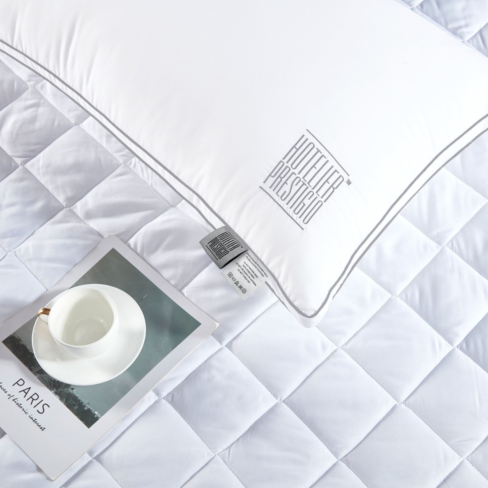 Premium Hotelier Prestigio™ Luxury Pillow - Ultra Soft Hypoallergenic Bed Pillow for Side, Back & Stomach Sleepers - Perfect for Hotels, Home & Travel Use