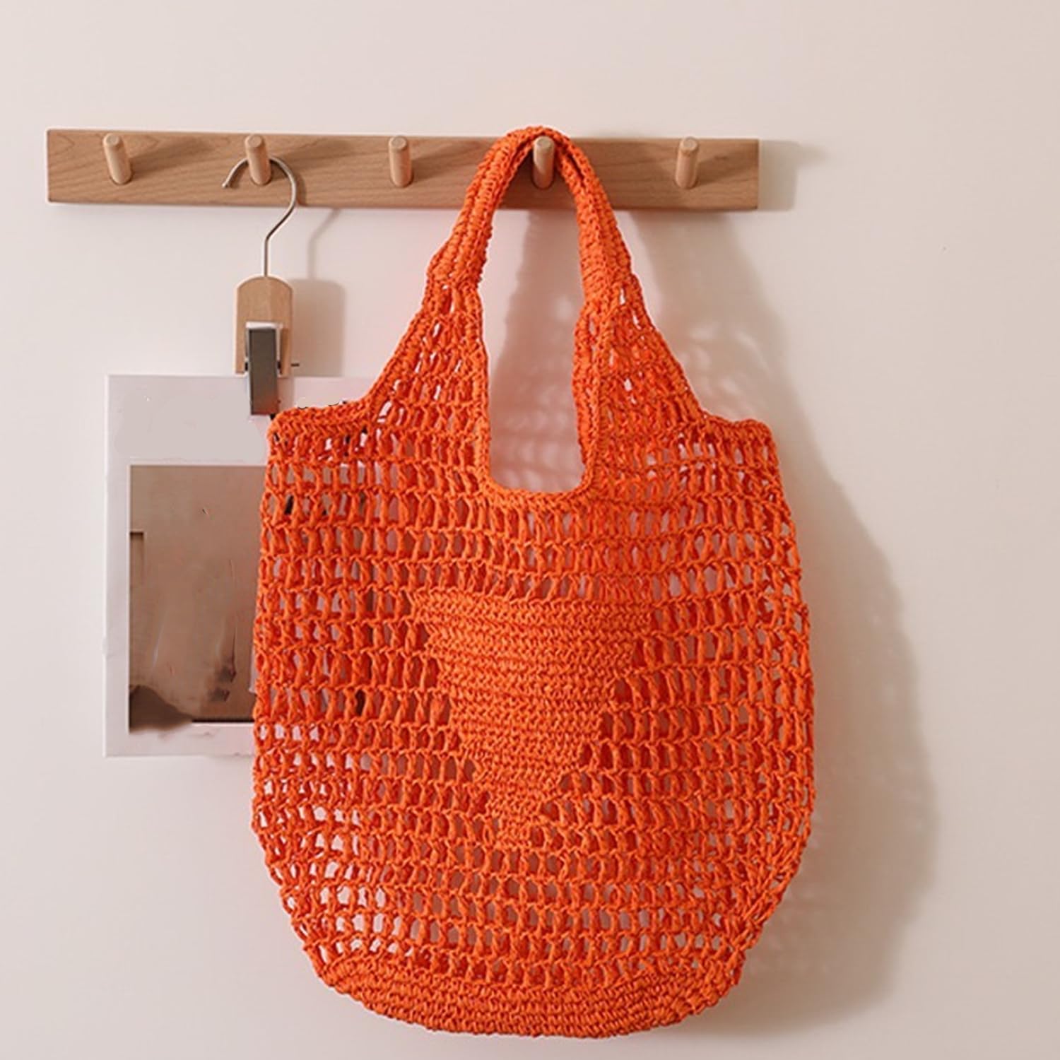 Customizable Personalized Women's Straw Mesh Tote Bag - Breathable Hollowed Out Beach Bag for Sunbathing, No Sand or Gravel Carry - Summer Shoulder Bag with Name Embroidery | Perfect for Beach Vacations, Pool Parties & Outdoor Picnics