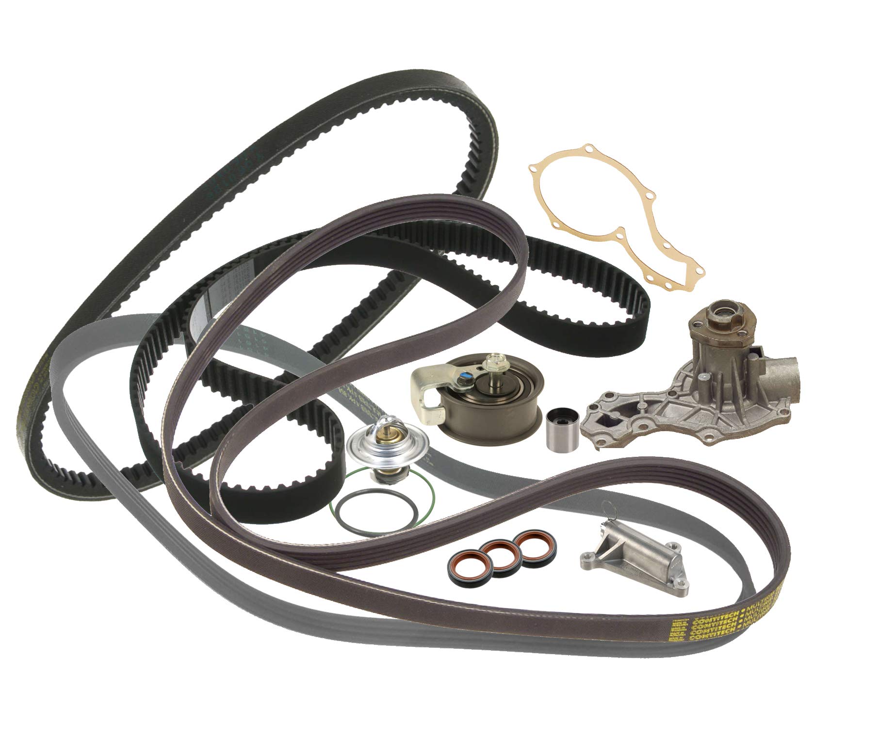 Audi VW Timing Belt Tensioner Roller Seal Thermostat Replacement Kit - Compatible with Multiple Models | Perfect for Engine Maintenance & Performance Upgrades