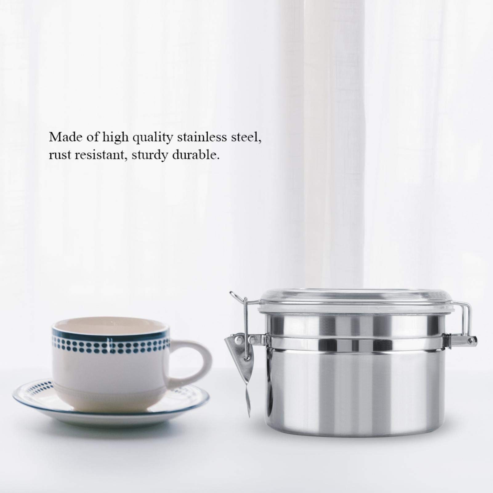 Premium Stainless Steel Vacuum Sealed Coffee Storage Container - 800ML Airtight Canister for Coffee Beans, Tea, Sugar & Dry Food - Ideal for Kitchen, Pantry & Office Use