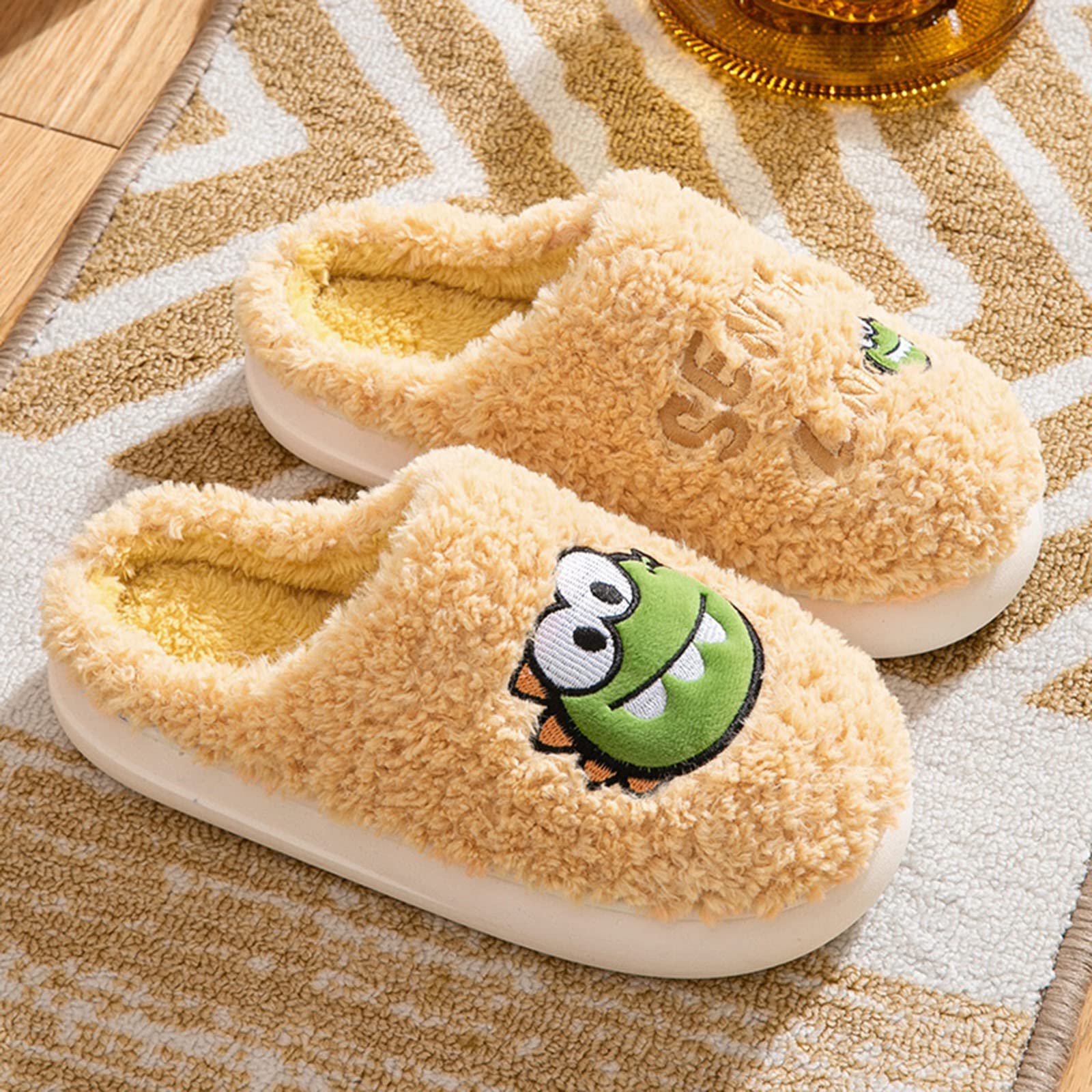 Women's Warm Winter Slippers - Cozy Cartoon Dinosaur & Penguin House Shoes for Women | Non-Slip Indoor/Outdoor Fuzzy Slippers for Home, Office & Gift Giving