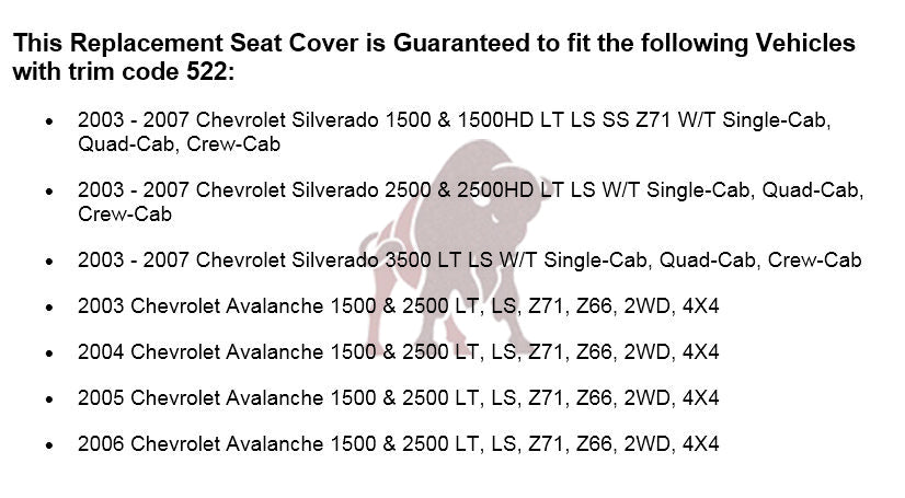 2003-2007 Chevy Silverado & Avalanche Seat Covers - Premium Tan Leather or Vinyl Options - Perfect for Truck Protection & Comfort While Driving