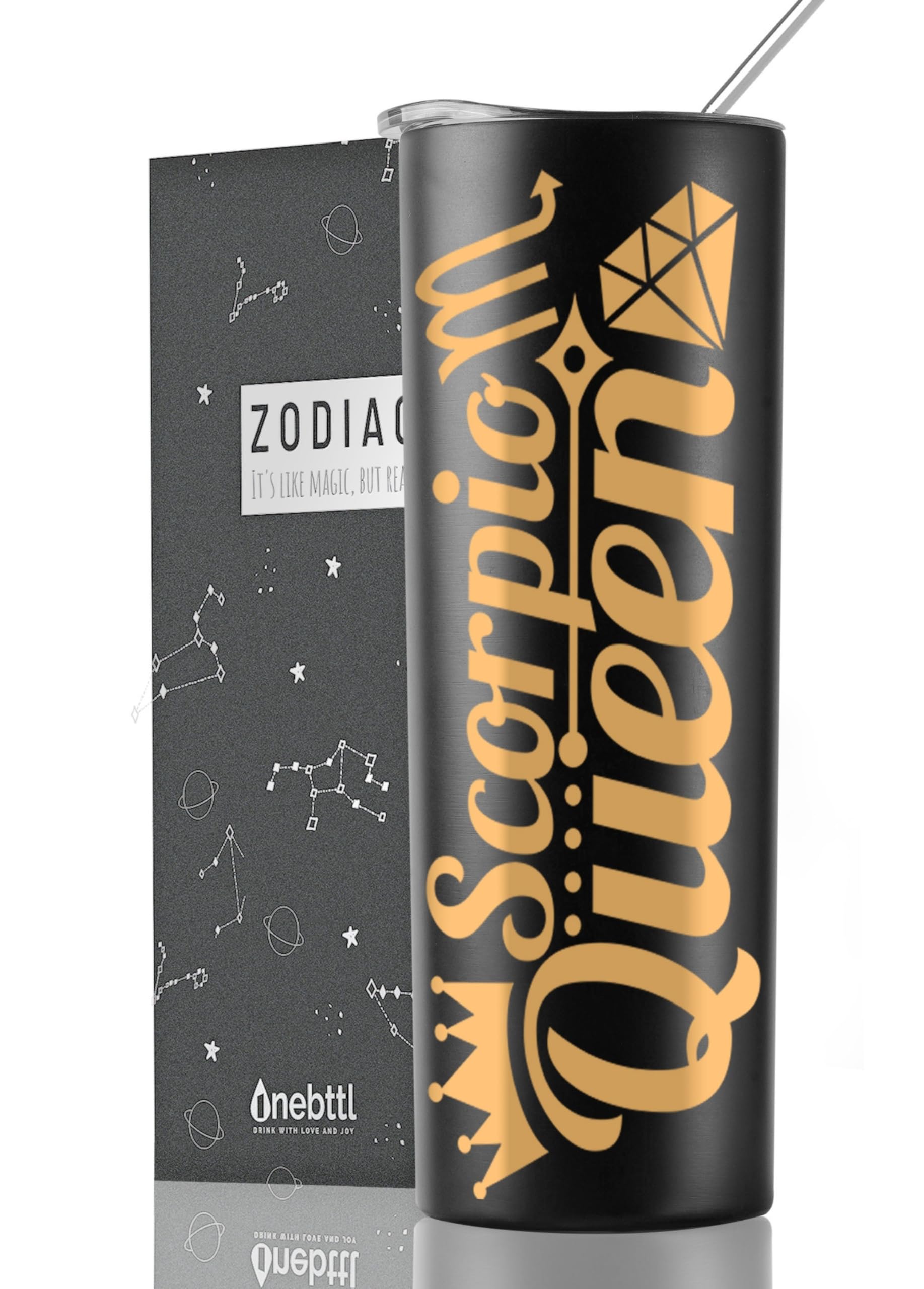 Onebttl Zodiac Gifts for Women - 20oz Stainless Steel Tumbler with Printed Scorpio Logo - Perfect Birthday Gift for Her, Best Friend & Coworkers - Ideal for Coffee, Tea & Cold Drinks at Home, Office or Travel