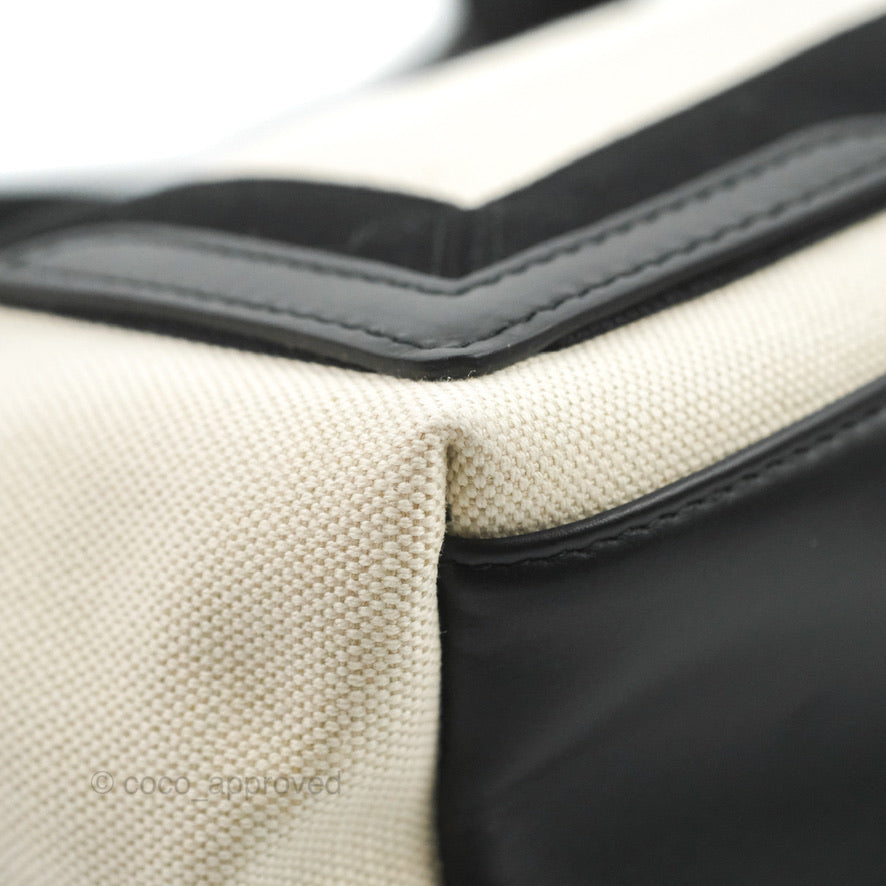 Balenciaga Small Navy Cabas Bag in Off-White Canvas - Stylish & Durable Designer Tote for Women, Perfect for Work, Travel & Everyday Use