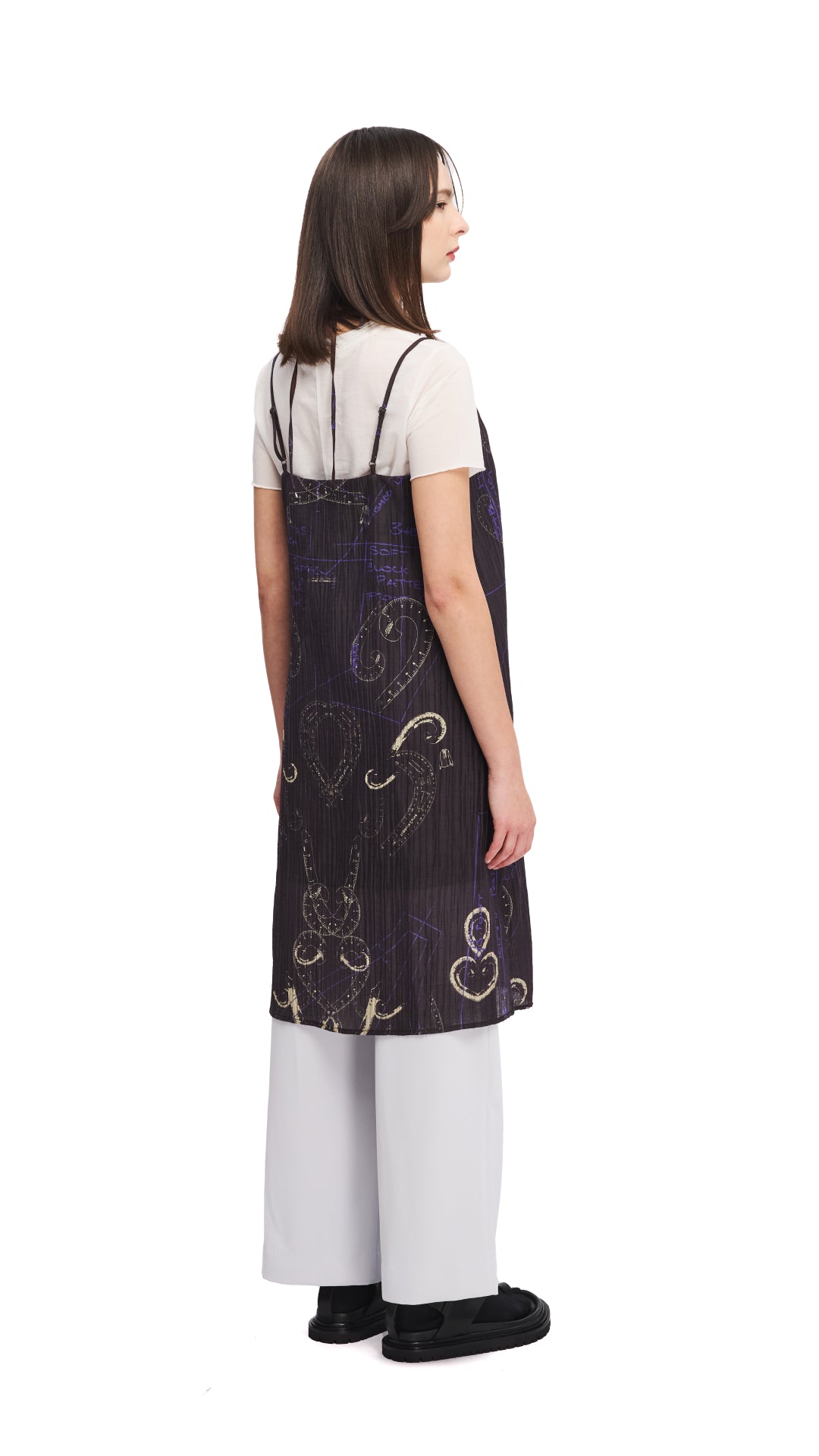 French Curve Ruler Print Slip Dress - Women's Fashion Stretch Bodycon Dress for Casual Wear, Date Night & Party Outfits