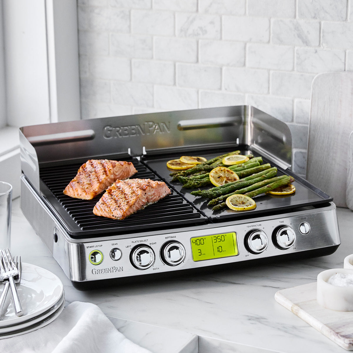 Elite XL Smoke-Free Grill & Griddle - Premium Stainless Steel Outdoor Cooking for BBQ, Camping & Backyard Parties