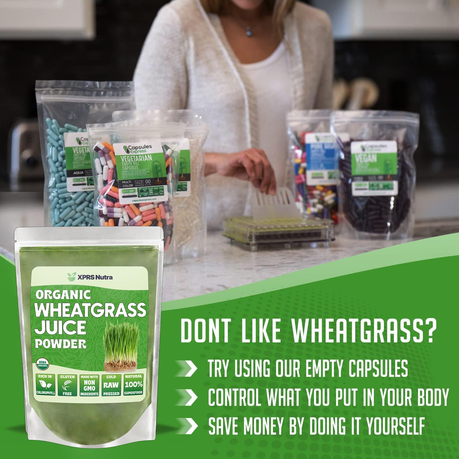 Organic Wheatgrass Juice Powder - Sustainably Grown, Instant & Concentrated - More Potent Than Regular Wheatgrass Powder - 4oz - Boost Energy, Detox & Immunity - Perfect for Smoothies, Juices & Wellness Shots