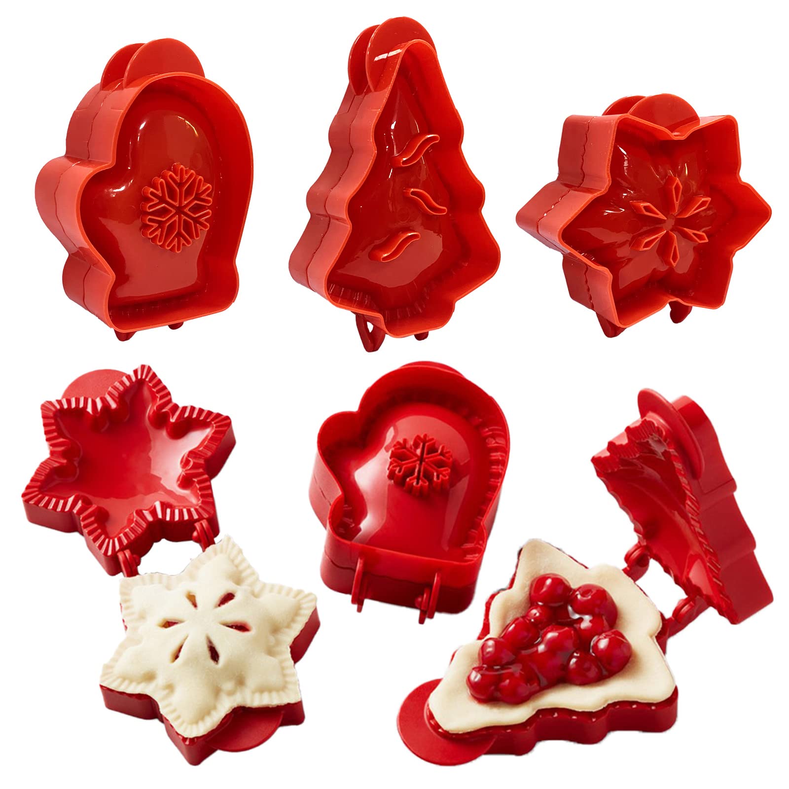 3-Piece Mini Hand Pie Molds Set for Baking - Christmas Pie Press, Dough Presser, Pocket Pie Maker - Perfect for Holiday Parties, Festivals & Family Gatherings