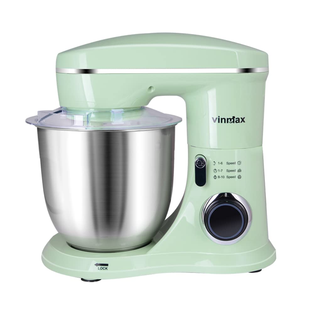 Vinmax 5.5QT Stand Mixer - 6-Speed Tilt-Head Electric Kitchen Mixer with Stainless Steel Bowl, Dough Hook, Beater & Whisk - Perfect for Baking Cakes, Cookies, Bread & Frosting - Ideal for Home Bakers & Professional Kitchens (Blue)