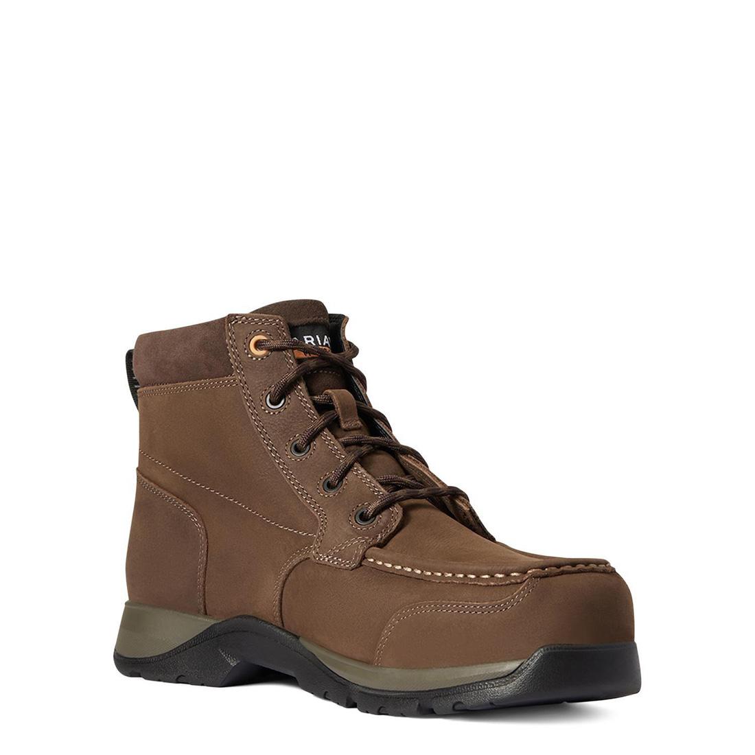 **Dark Brown Edge LTE Composite Toe SD Chukka Work Boots for Men - Lightweight & Comfortable Safety Shoes for Construction, Warehouse & Outdoor Work**