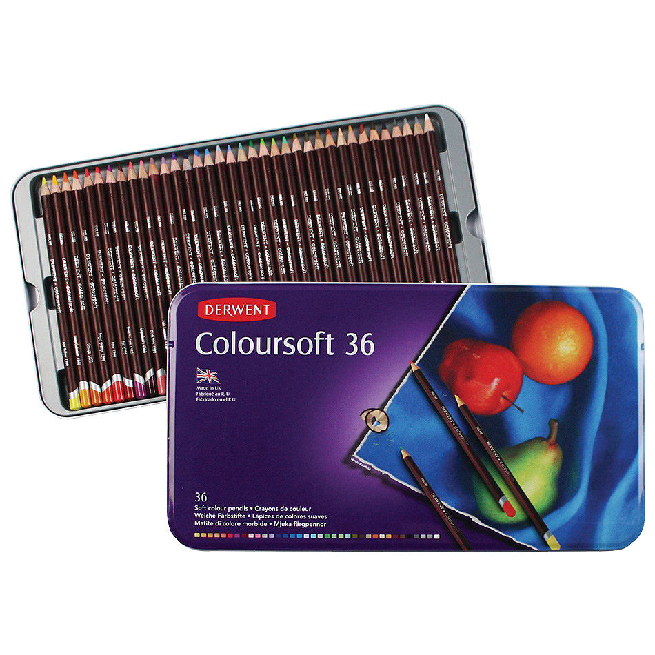 Derwent Coloursoft Colored Pencils Set of 36 - Vibrant Artist Pencils for Drawing, Sketching & Adult Coloring Books | Premium Art Supplies for Professionals & Hobbyists