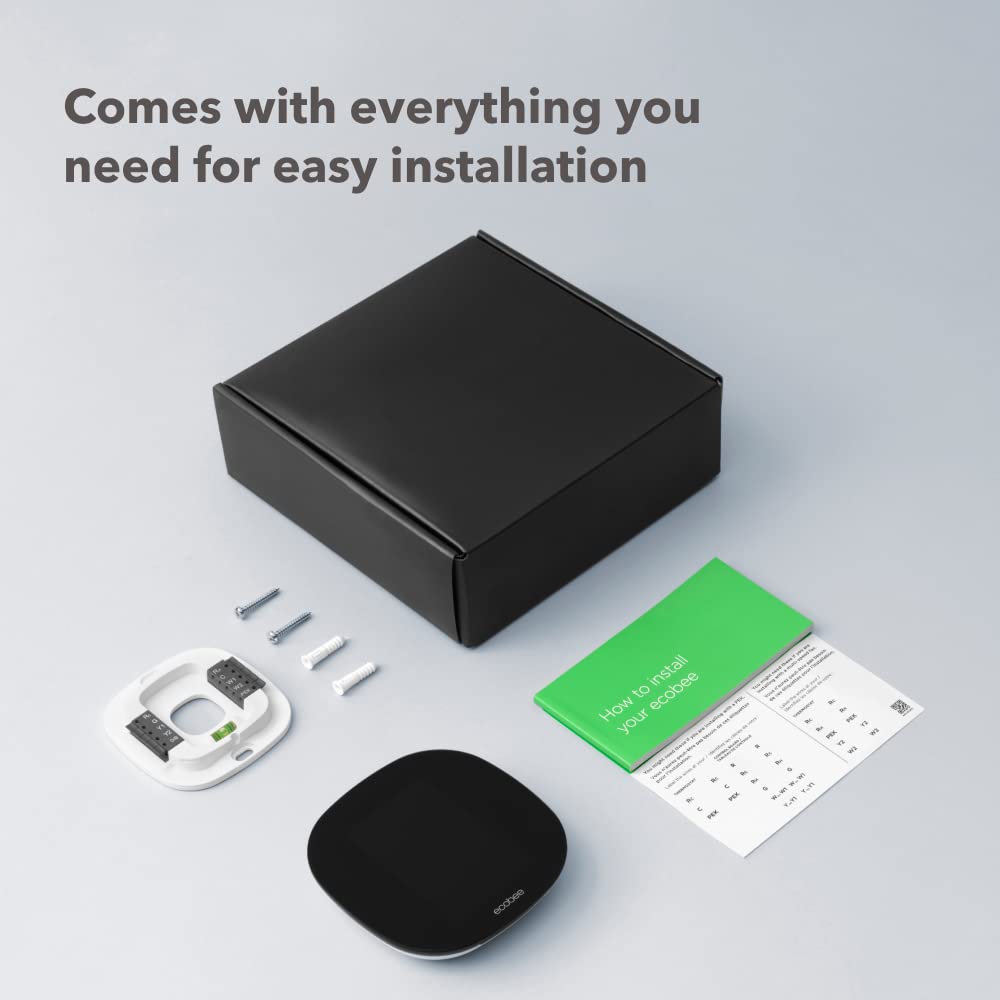 ecobee3 Lite Smart Thermostat - WiFi Programmable Thermostat for Home, Compatible with Alexa, Google Assistant & Siri - Energy Star Certified - Easy DIY Installation - Save Energy & Control Remotely for Smart Home Automation