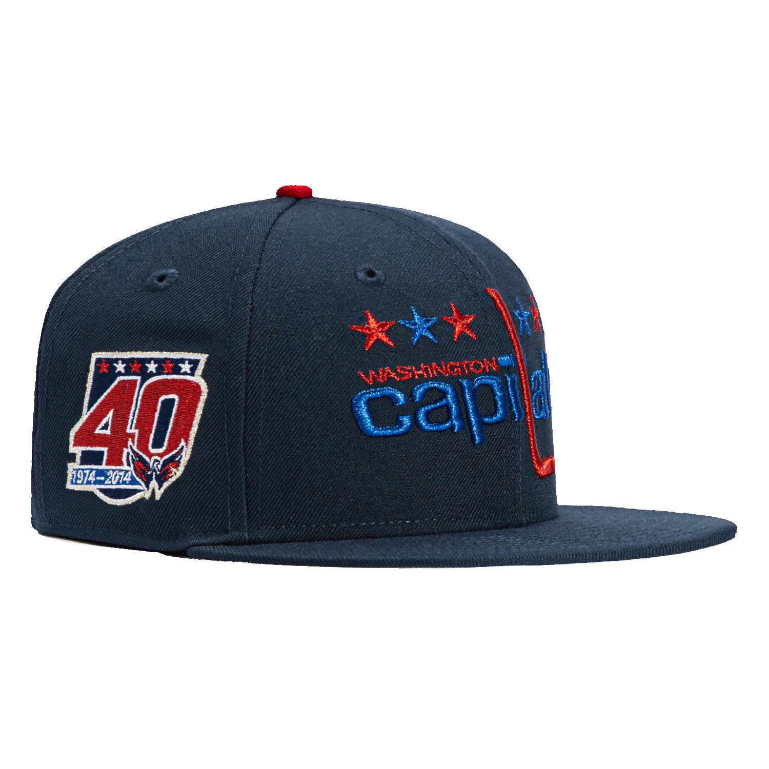 New Era 59Fifty Washington Capitals 40th Anniversary Patch Snapback Hat - Navy Blue MLB Baseball Cap for Men & Women - Perfect for Sports Fans, Game Day & Streetwear Fashion
