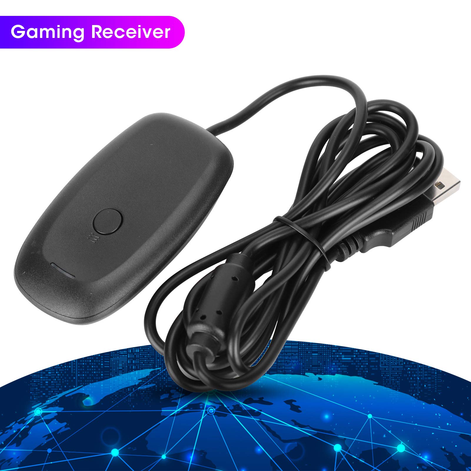 Fasient1 Wireless USB Gaming Controller Receiver Adapter for Xbox 360 - Compatible with PC & Laptop - Black | Perfect for Gaming, Streaming & Retro Emulation