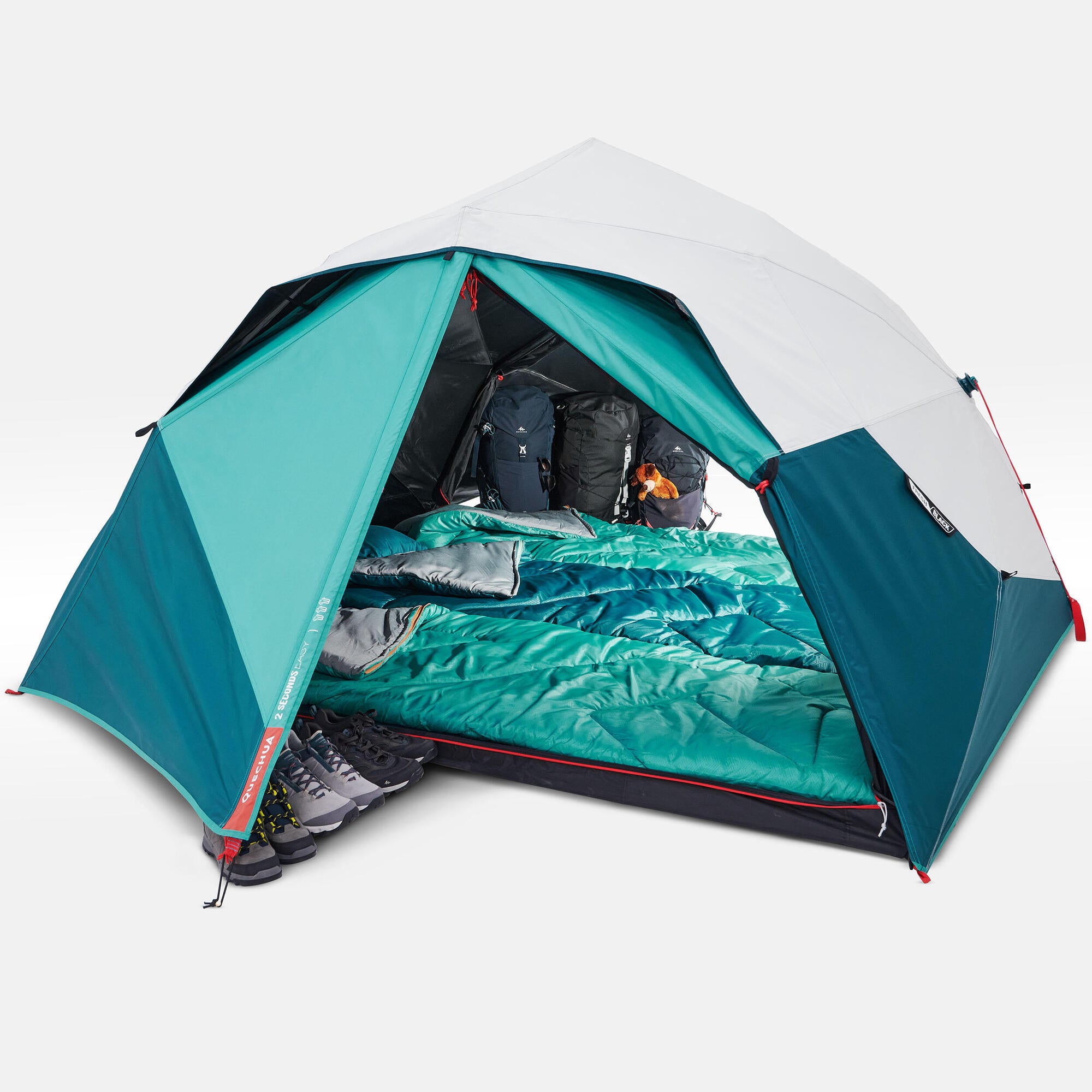 Quechua 2 Second Easy Fresh & Black Waterproof Pop Up Camping Tent for 3 Person - Lightweight Instant Setup Tent for Outdoor Adventures, Hiking, Backpacking & Family Camping Trips