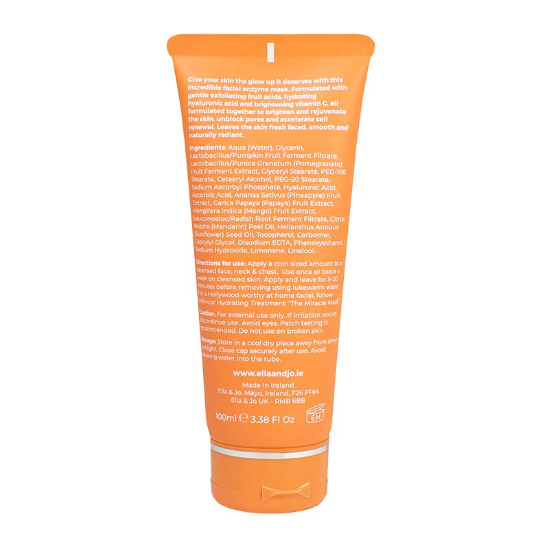 Ella & Jo The Glow Up Enzyme Mask - Brightening & Exfoliating Facial Treatment for Glowing Skin | Perfect for Nighttime Skincare Routine & Spa Days
