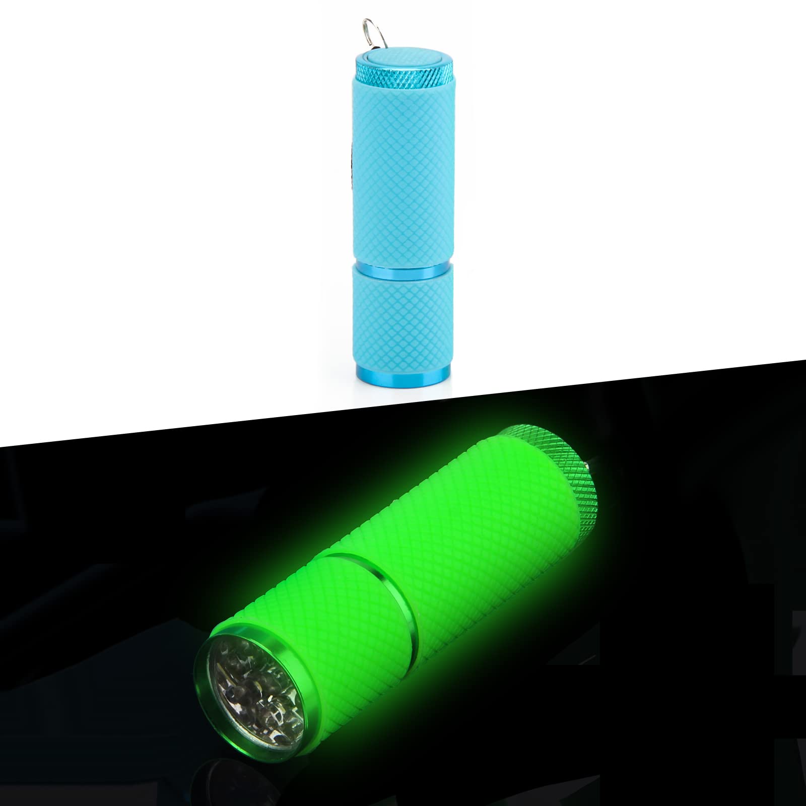 AHIER 9 LED Glow in Dark Flashlights - 3 Pack Rubber Coated Emergency Lights with Wrist Straps | Waterproof, Portable & Durable for Camping, Hiking, Power Outages, Night Fishing, Home Safety & Outdoor Adventures (Green+Blue)