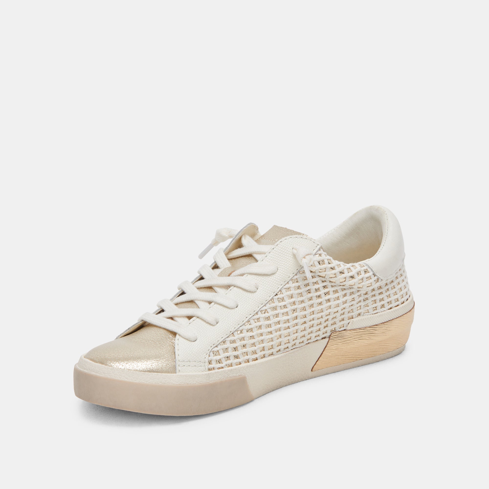 ZINA SNEAKERS BONE GOLD WOVEN - Stylish & Comfortable Women's Casual Shoes for Walking, Running & Everyday Wear | Perfect for Work, Travel & Outdoor Activities