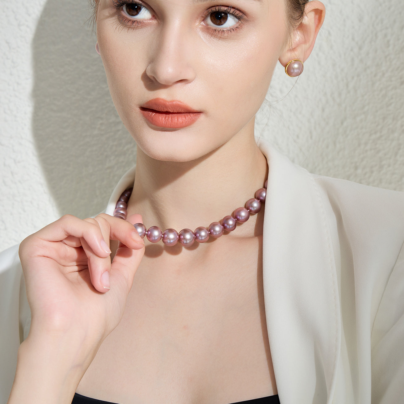 18K Gold Plated Edison Pearl Necklace - Purple Lustre Pearl Pendant for Women, Elegant Gift for Wedding, Anniversary & Special Occasions