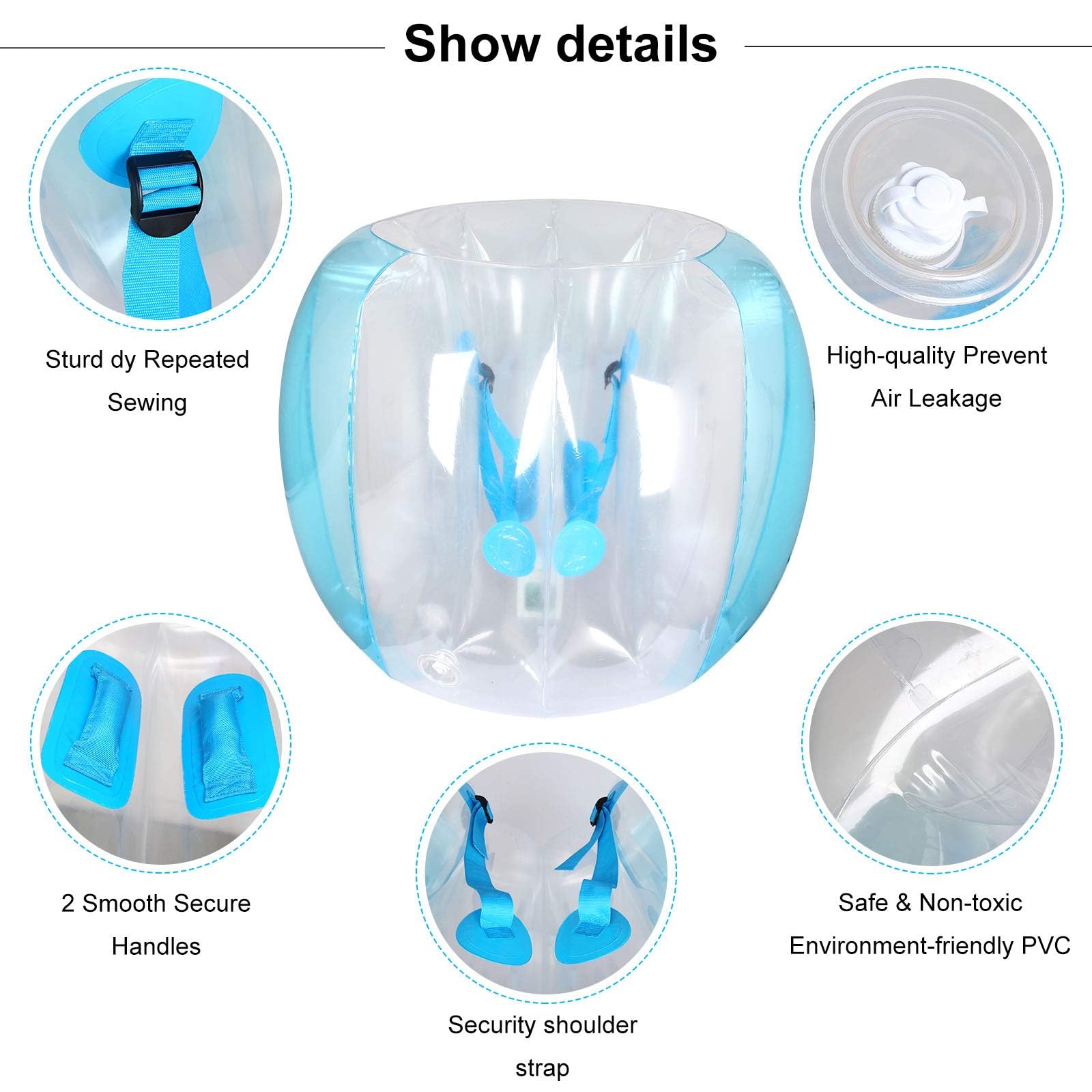 Inflatable Bumper Balls for Adults - Bubble Soccer Balls, Sumo Football & Zorb Human Hamster Ball for Outdoor Team Games, Backyard Parties & Sports Events