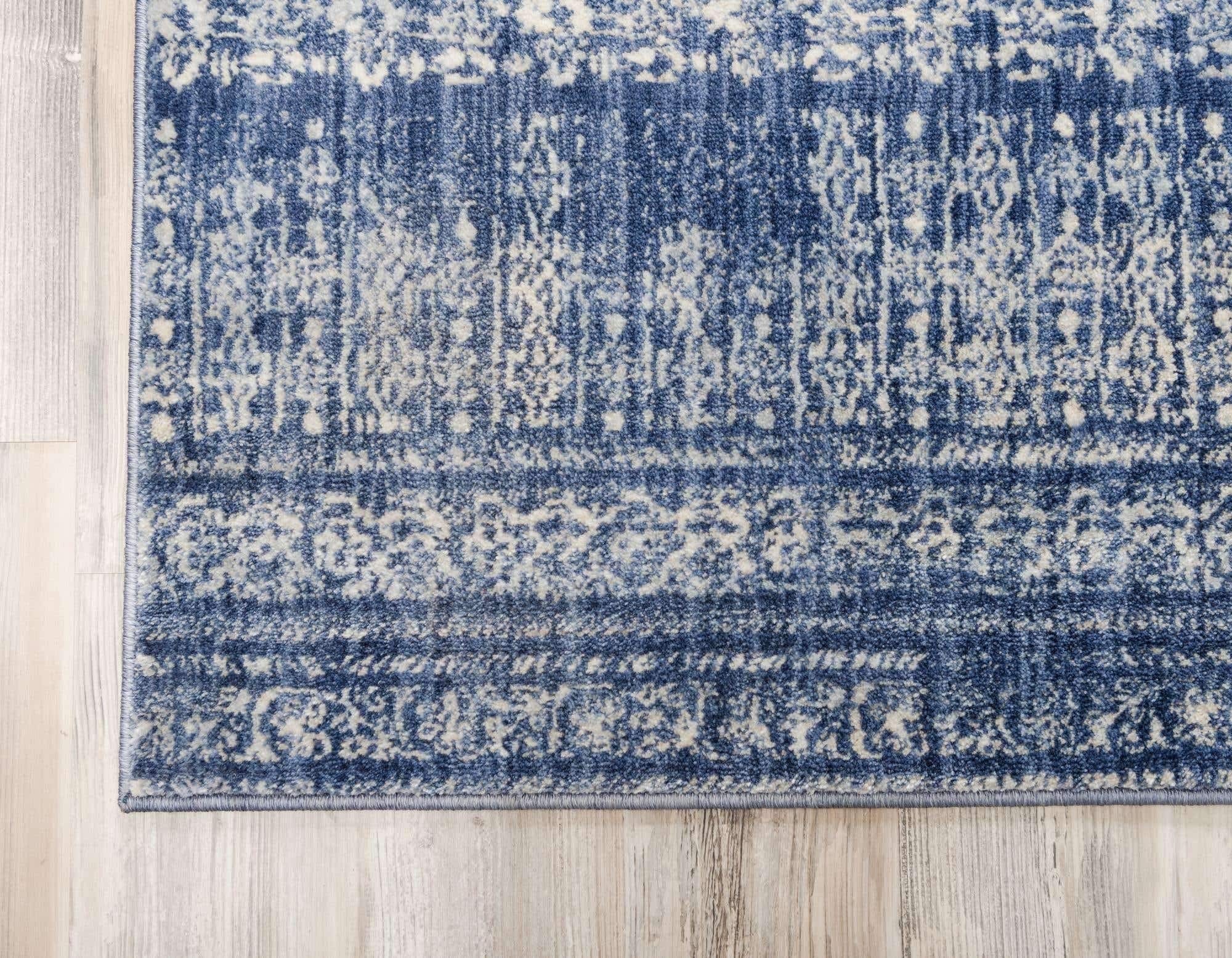 Unique Loom Helios Collection Geometric Modern Striped Area Rug 4' x 6' Navy Blue Ivory - Soft Non-Slip Living Room Bedroom Decor Rug for Home Office & Dorm