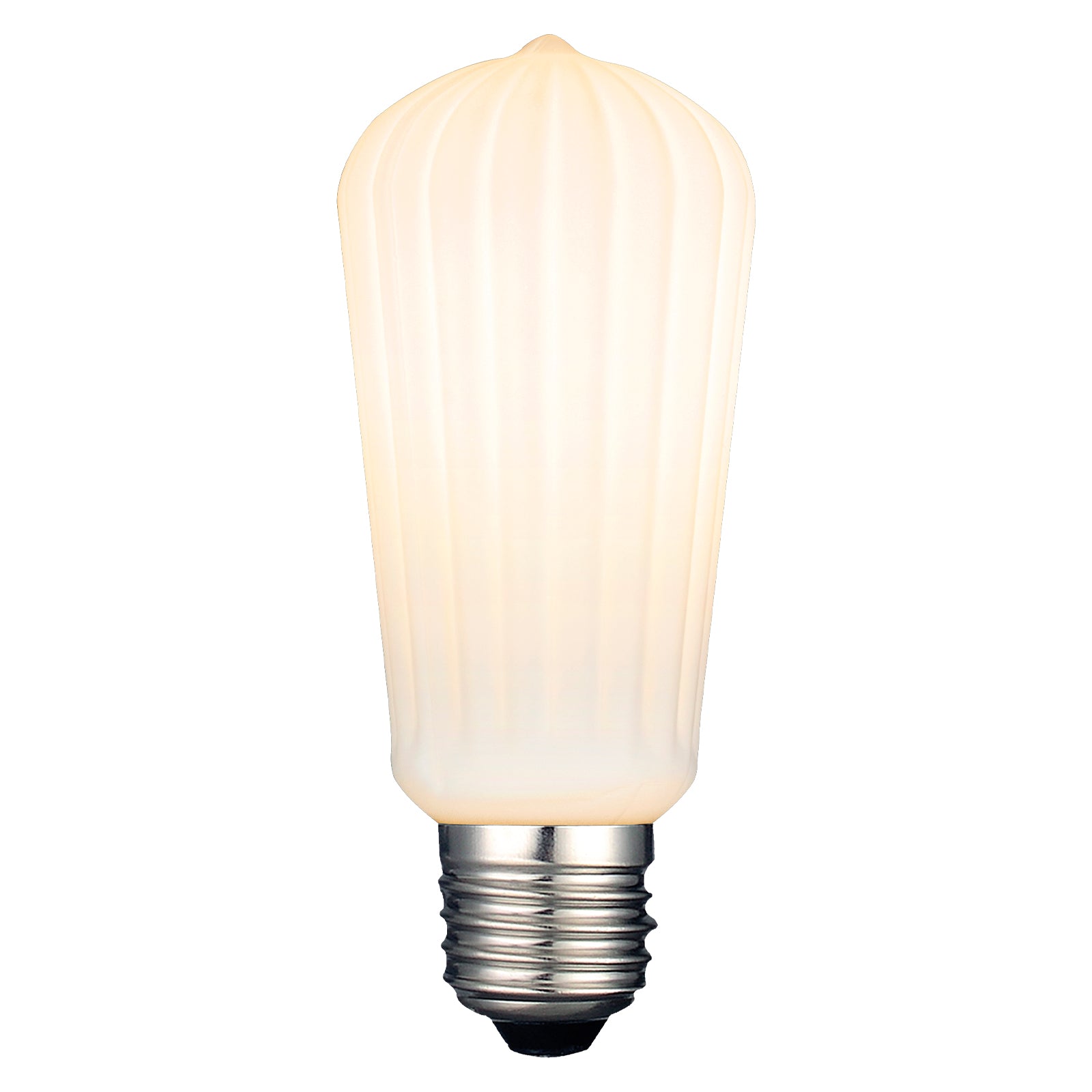 4W ST60 LED Textured Glass Decorative Globe Opal Light Bulb - E27 Base, Warm White, Dimmable - Perfect for Bedroom, Living Room, and Vintage Style Lamps