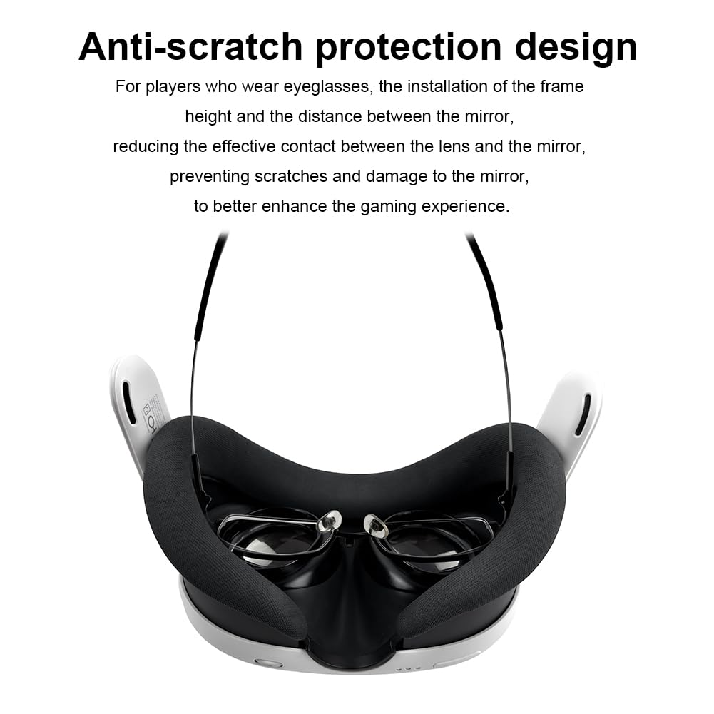 Scratch-Resistant VR Lens Protector & Spacer for Meta/Oculus Quest 3 - Anti-Myopia Frame, Controller & Headset Accessories - Perfect for Gaming, Virtual Reality, and Eye Protection