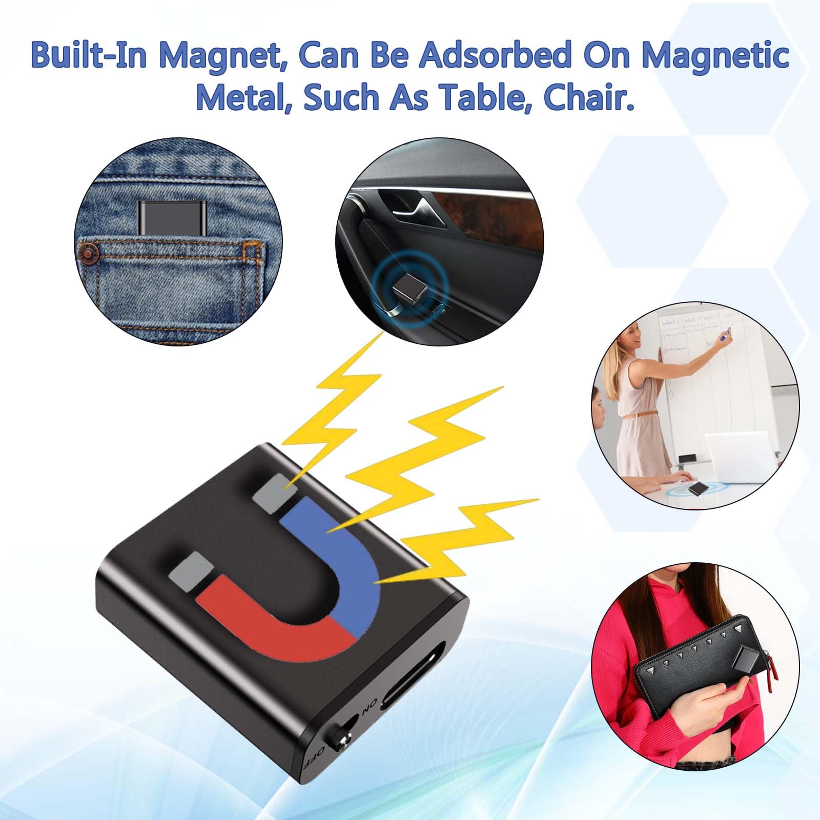 Mini Magnetic Voice Activated Recorder - Digital Audio Recording Device with Clear Sound Capture | Perfect for Meetings, Lectures & Secret Recording (STTWUNAKE)