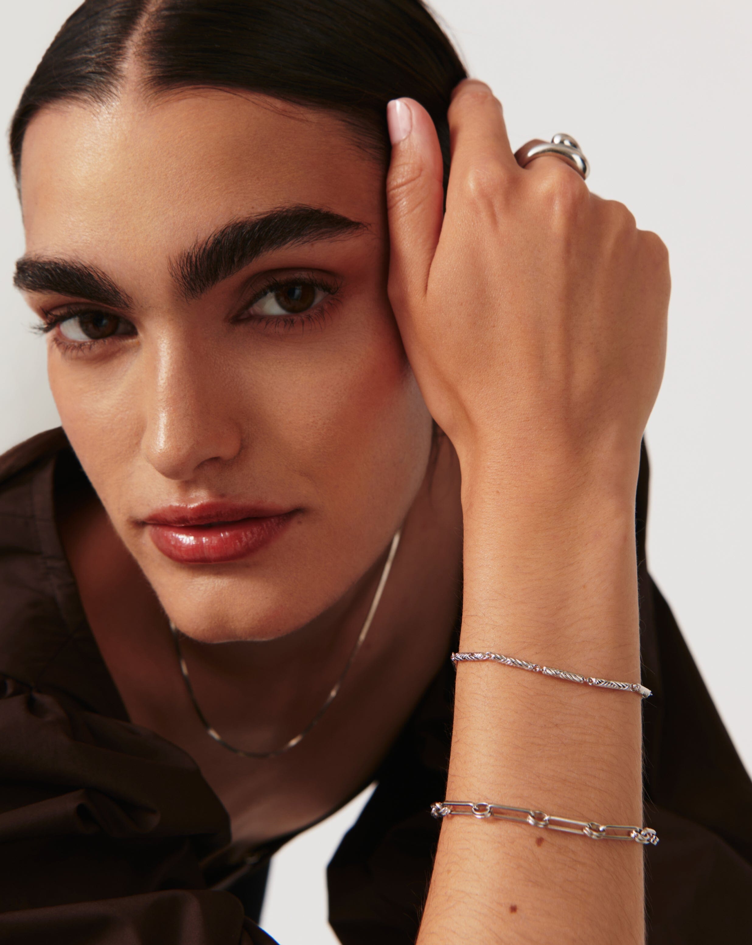 Wavy Ridge Chain Bracelet for Women - Trendy Layered Gold & Silver Bracelets for Everyday Wear - Perfect for Casual, Office & Party Outfits