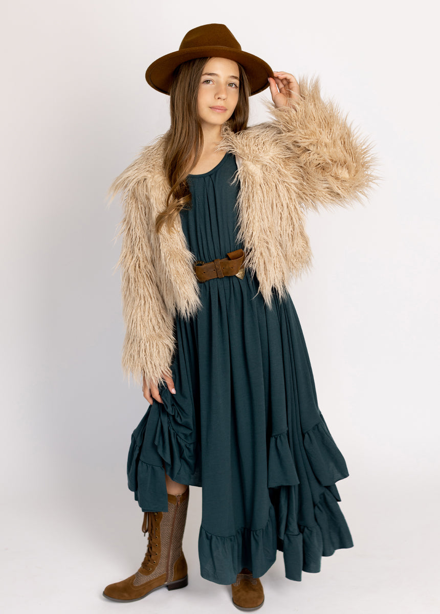 Braelyn Deep Teal Dress for Women - Elegant Flowy Midi Dress for Casual Outings, Parties & Special Occasions