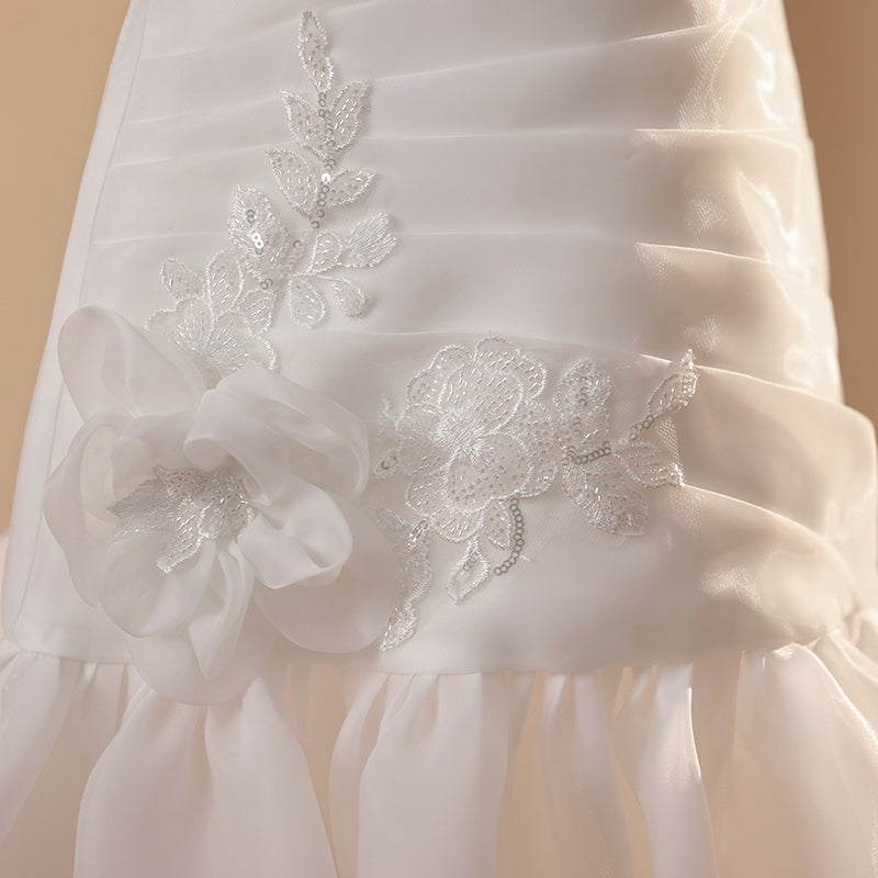 Flower Girl Dress for Baby Girls - Sleeveless Wedding Party Dress with Floral Pattern, Back Zipper, Princess Style - Perfect for Flower Girls, Pageants, and Special Occasions
