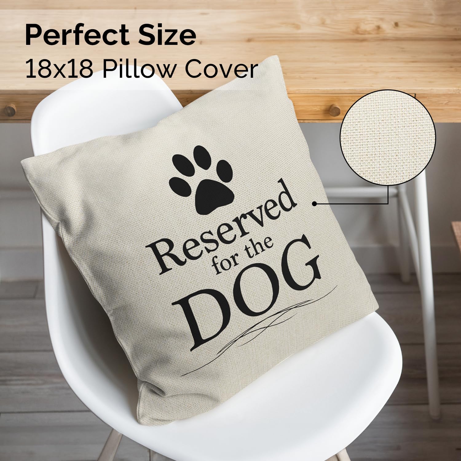 18x18 Dog Pillow Cover - Cute Pet Themed Pillow Case for Small Dogs, Perfect Gift for Dog Owners & Lovers - Ideal for Home Decor, Sofa, Bed & Dog Beds