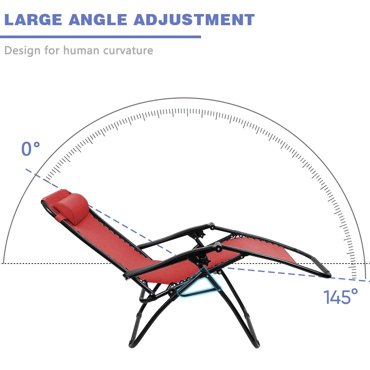**Homall Zero Gravity Reclining Chair - Patio, Lawn, Poolside & Beach Lounge Chair with Cup Holder & Pillows, Foldable for Outdoor Relaxation - Set of 2 (Red) - Perfect for Backyard, Camping & Vacation**